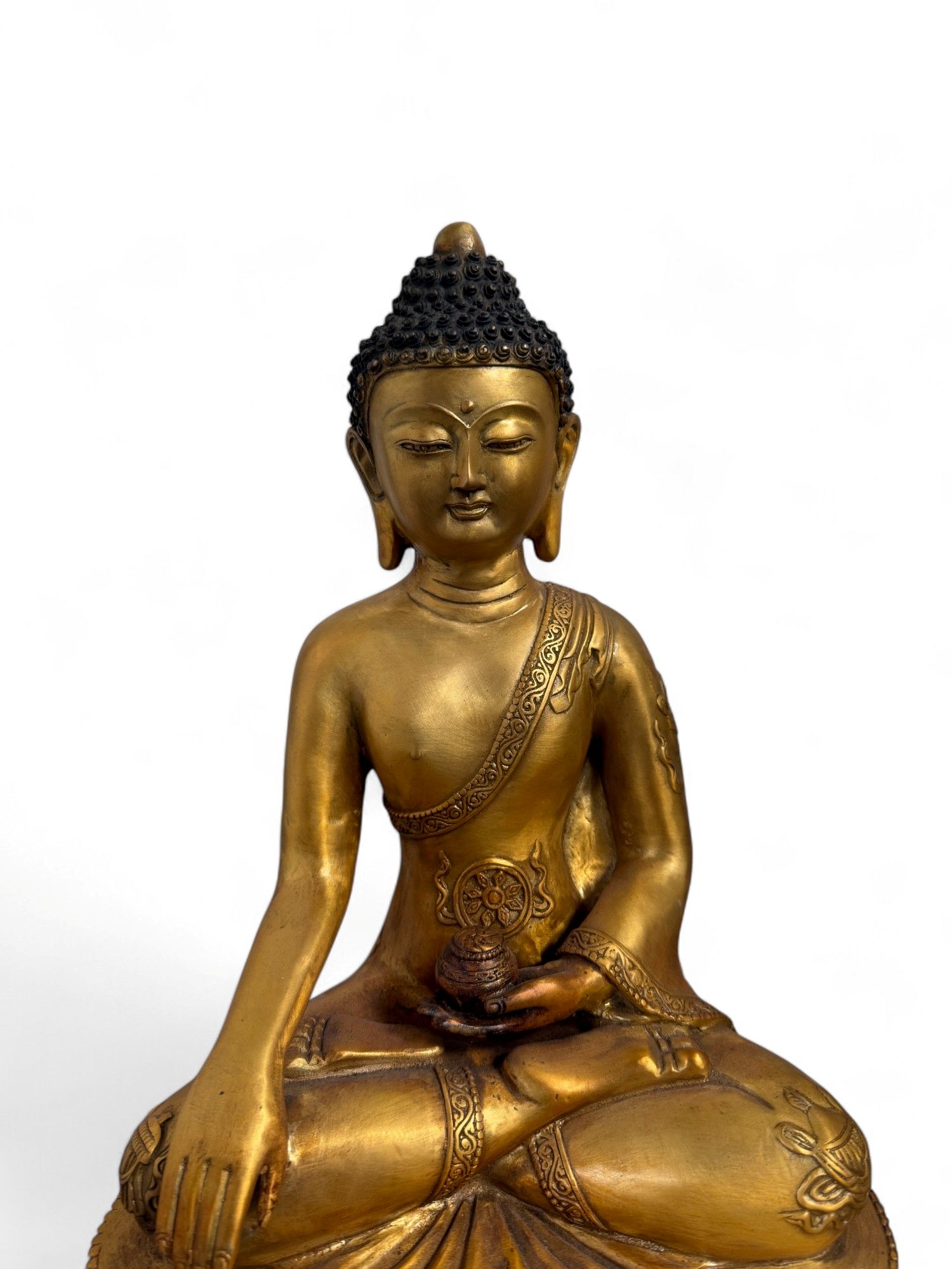 Bronze Buddha Statue 8 buddhistische Glückssymbole