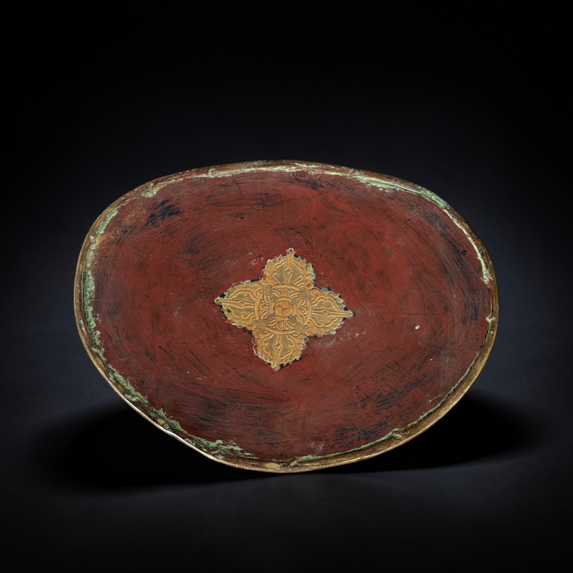 Vergoldete Manjsuhri Statue Bodhisattva mit Rubin & Türkis