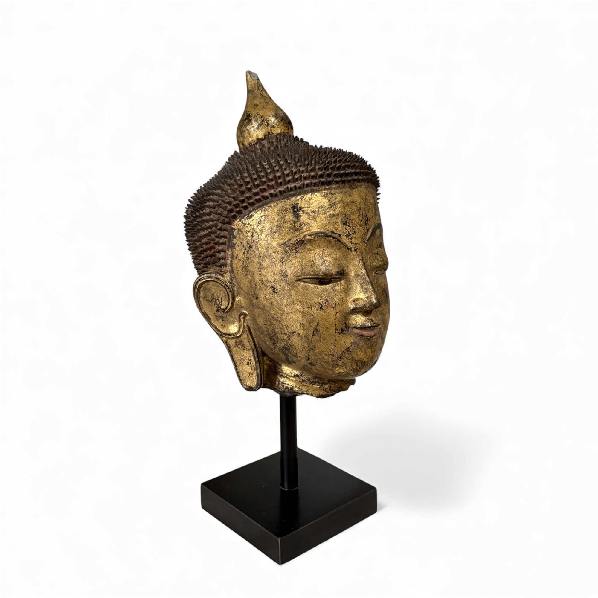 Buddha Kopf - Lacquerware - Lackvergoldet - Burma