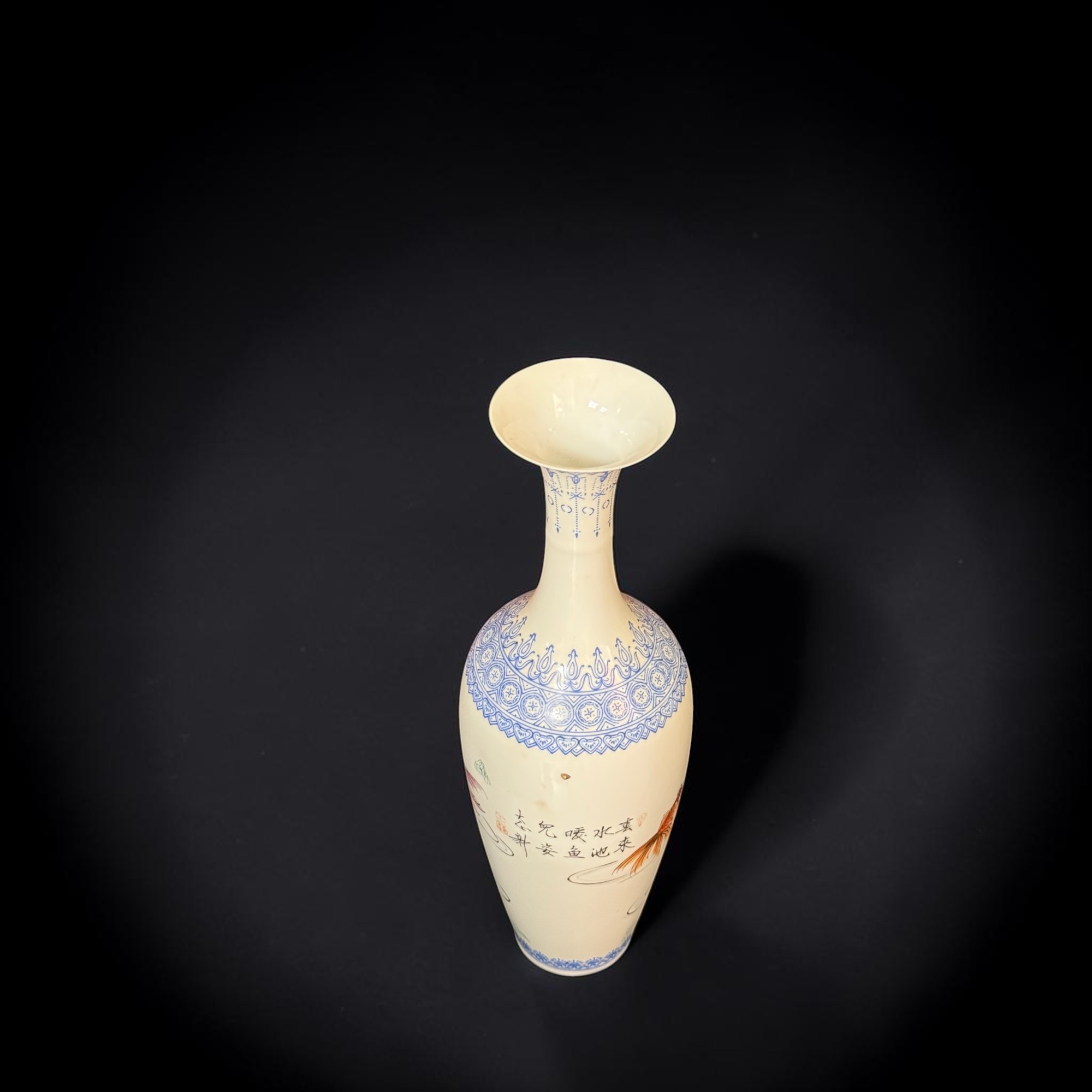 Alte China Porzellanvase Eierschalenporzellan 33cm