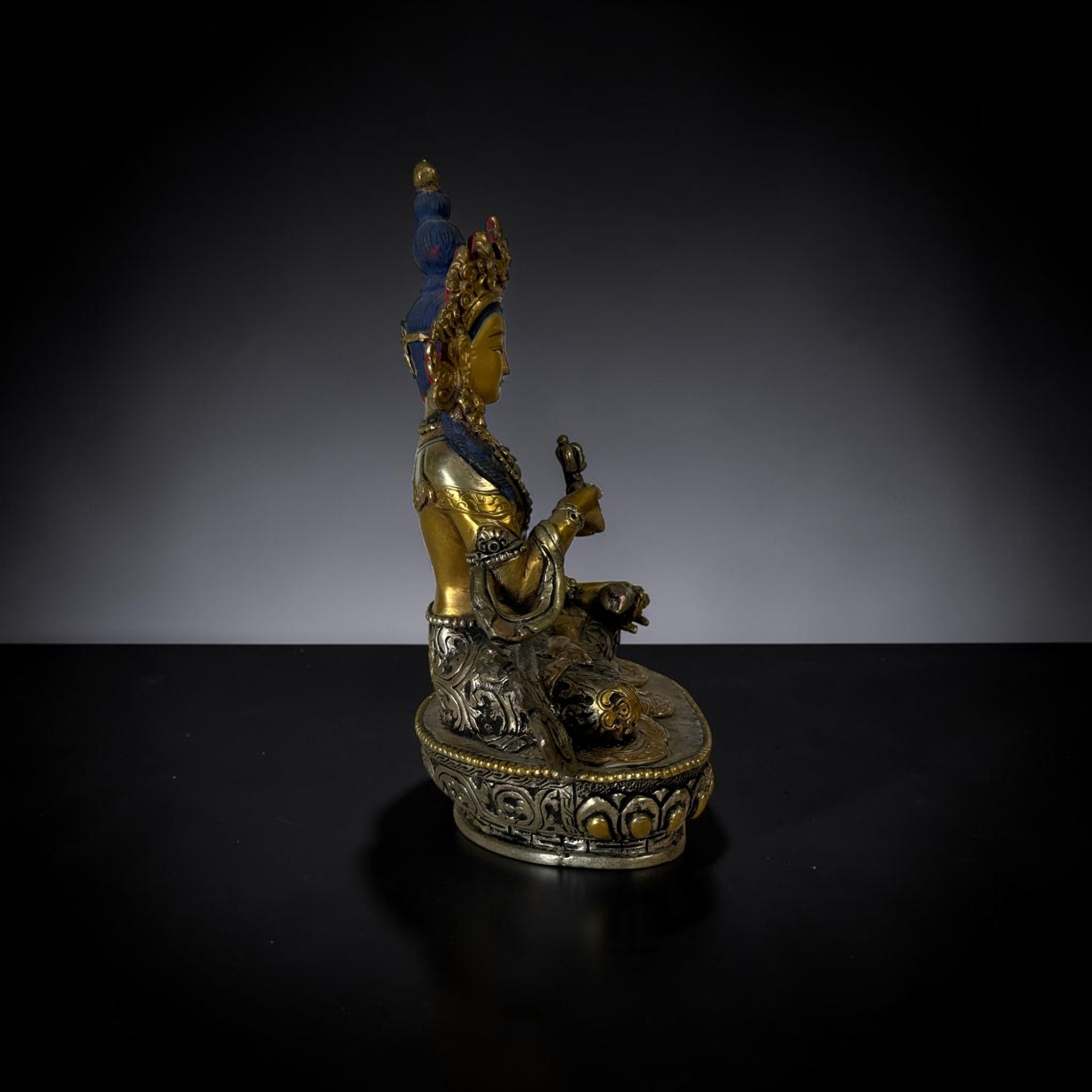 Alte Vajrasattva Figur aus Bronze Tibet/China 15,5cm