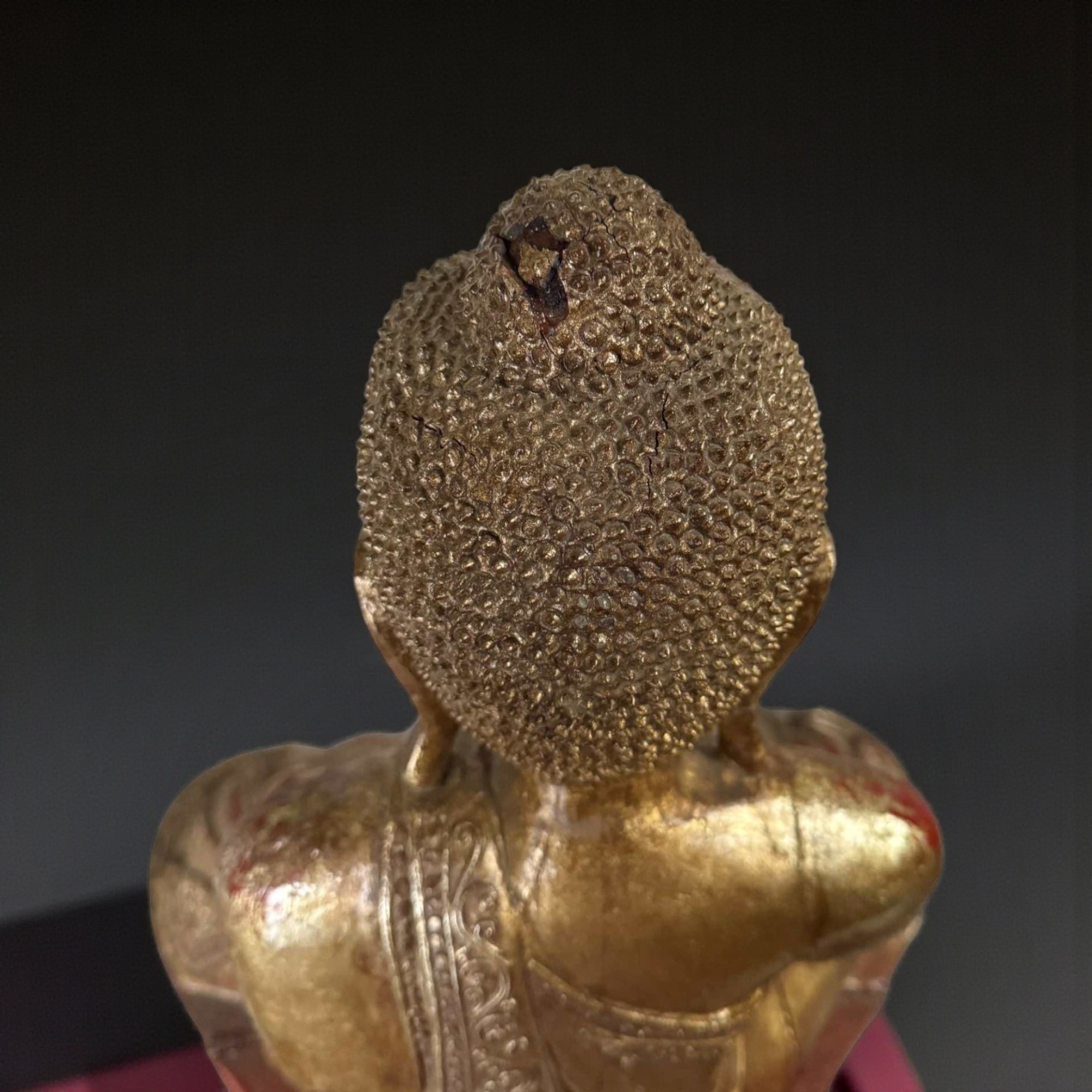 Holz Buddha Statue Thailand blattvergoldet 58cm groß