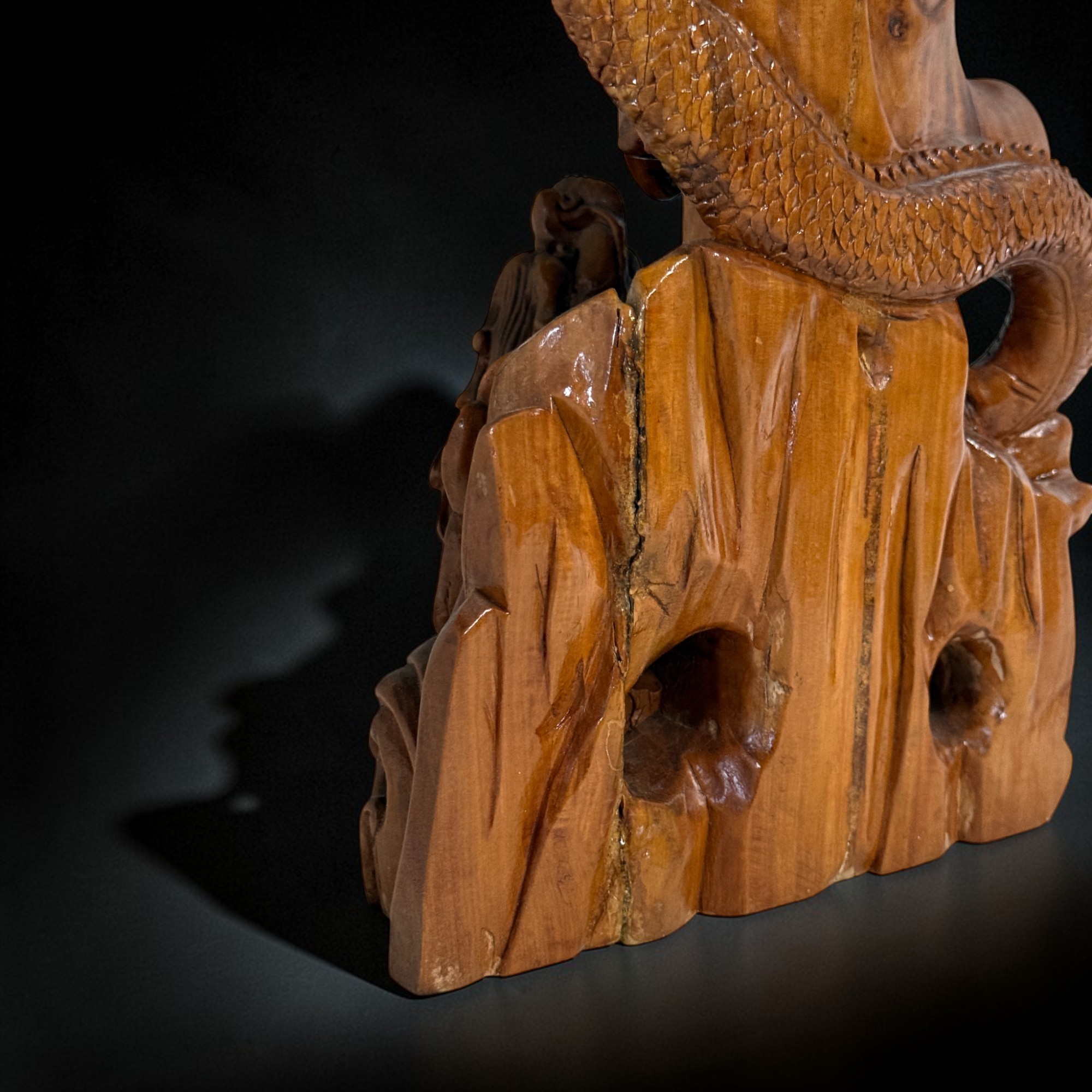 Holz Buddha Statue Guan Yin Skulptur 47 cm groß