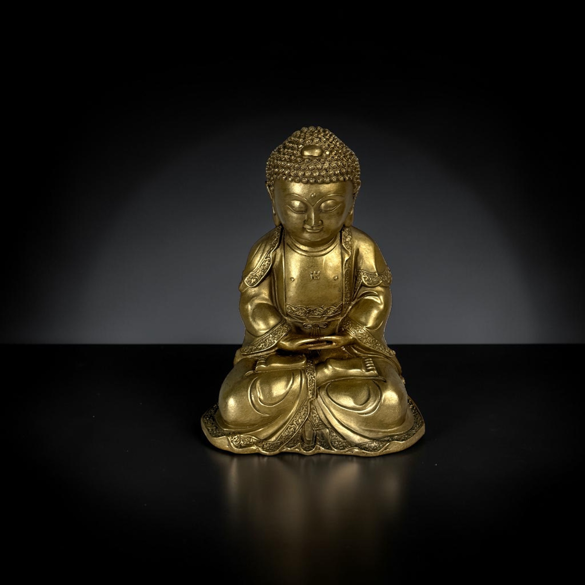 Bronze Buddha Figur 30 cm – Dhyana Mudra - Nordchina