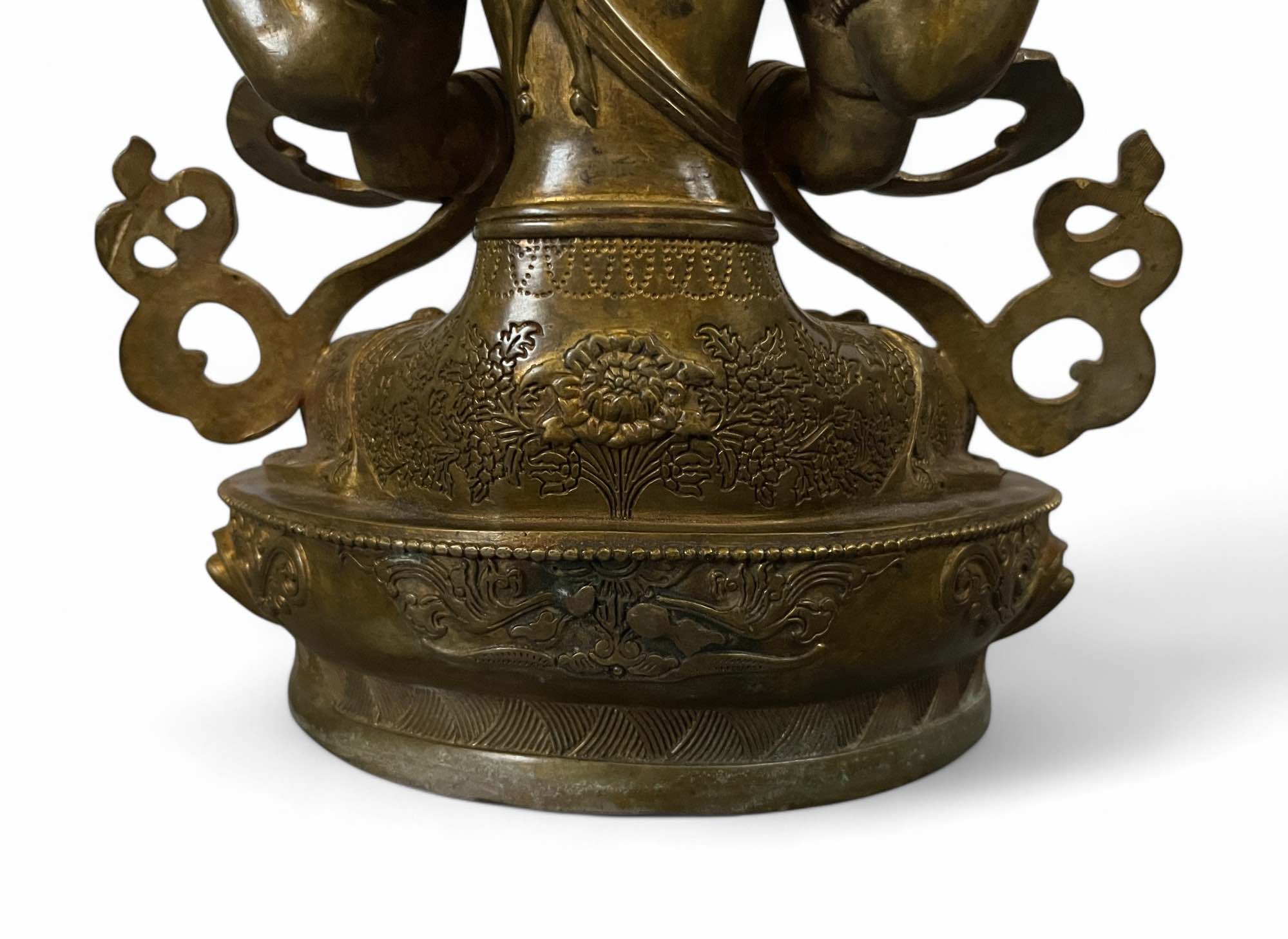 Buddha Figur Bronze Chenrezig Avalokiteshvara - 29 cm groß