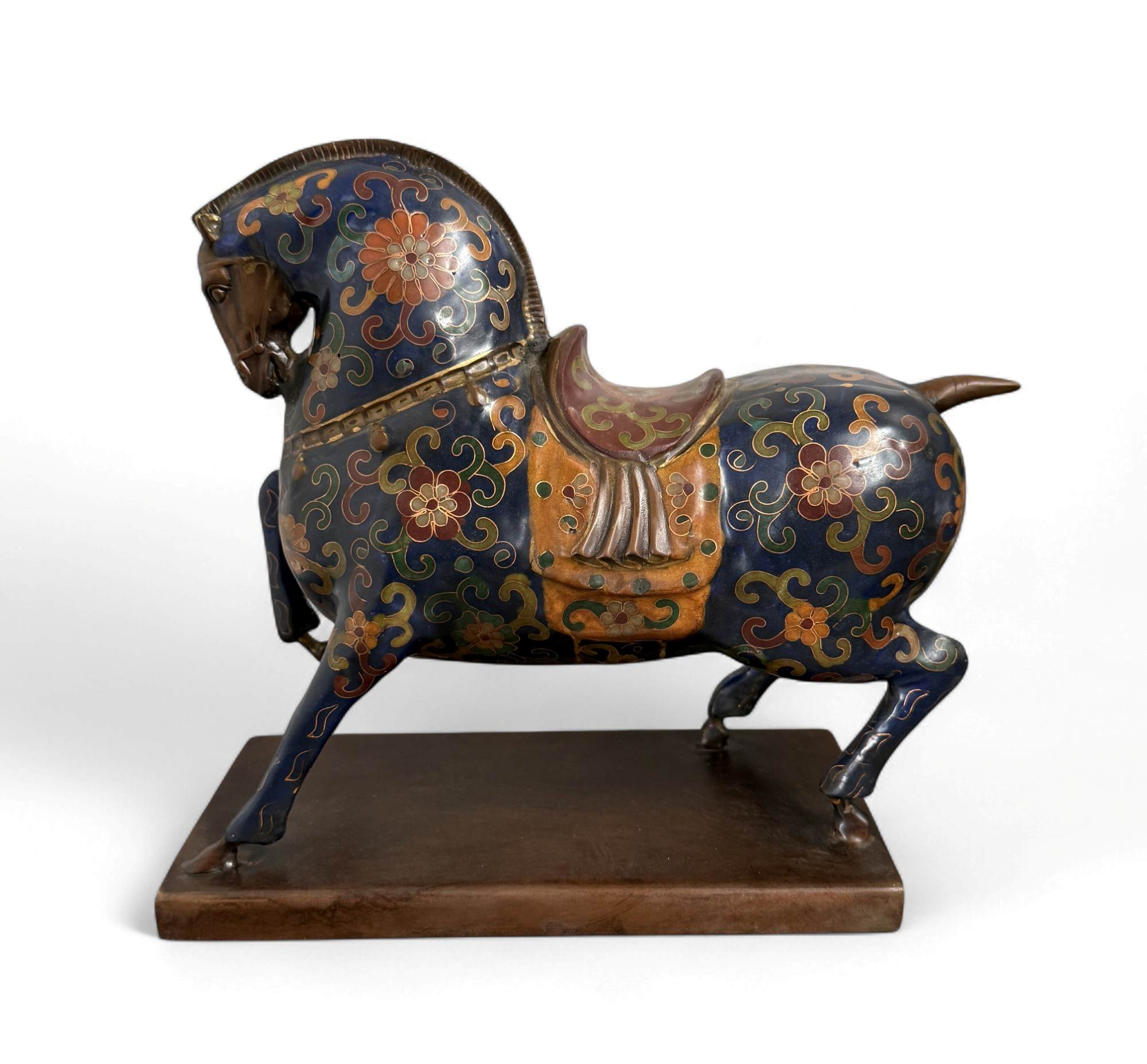Pferde Skulptur Bronze Cloisonne Figur