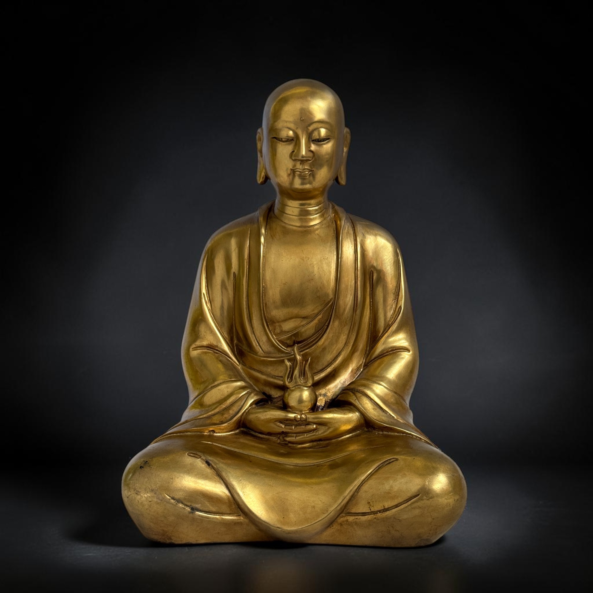 Jizo Bosatsu Bronze Statue 29 cm – Kshitigarbha Bodhisattva – Schutzpatron China