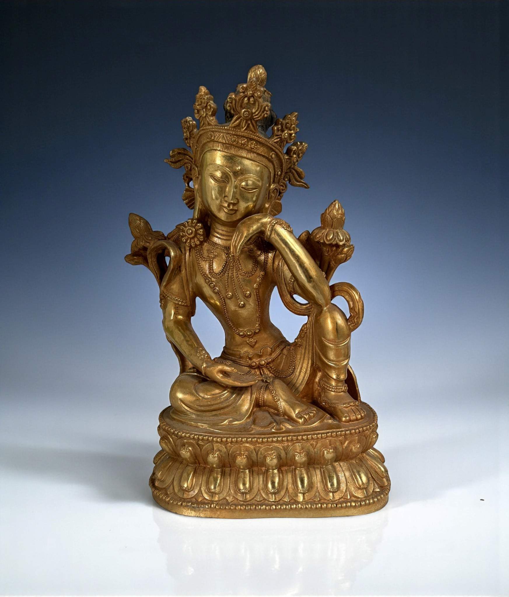 Gekrönte Guan Yin Bronze Figur aus Tibet/China (Sichuan) – 34,5 cm – Antikmarkt Sammlerstück Gekrönte Guan Yin Bronze Figur aus Tibet/China (Sichuan) – 34,5 cm – Antikmarkt Sammlerstück