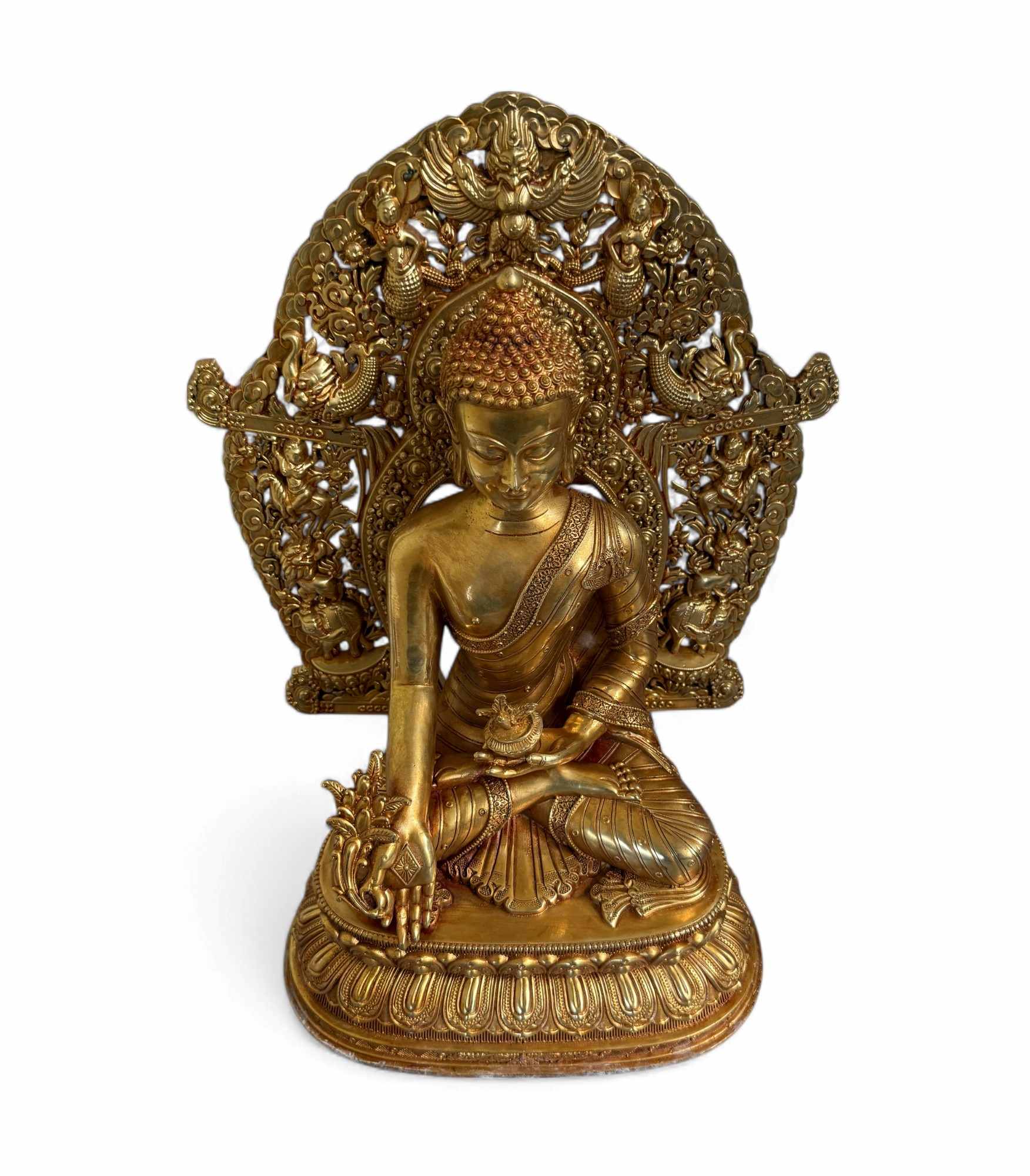 Medizin Buddha Figur Bronze Tibet China - 35 cm groß