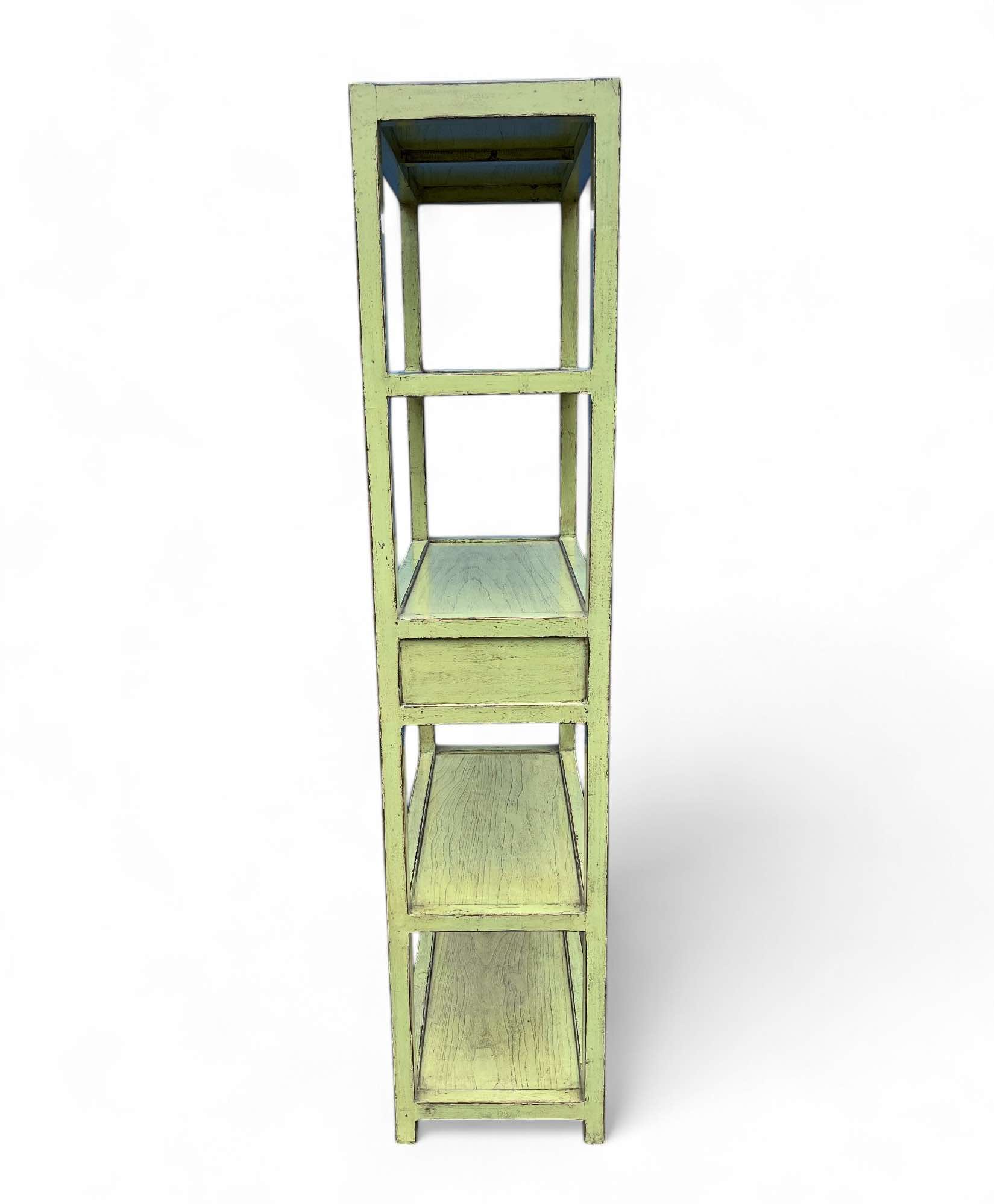 Asiatisches Holz Regal, Pistaziengrün