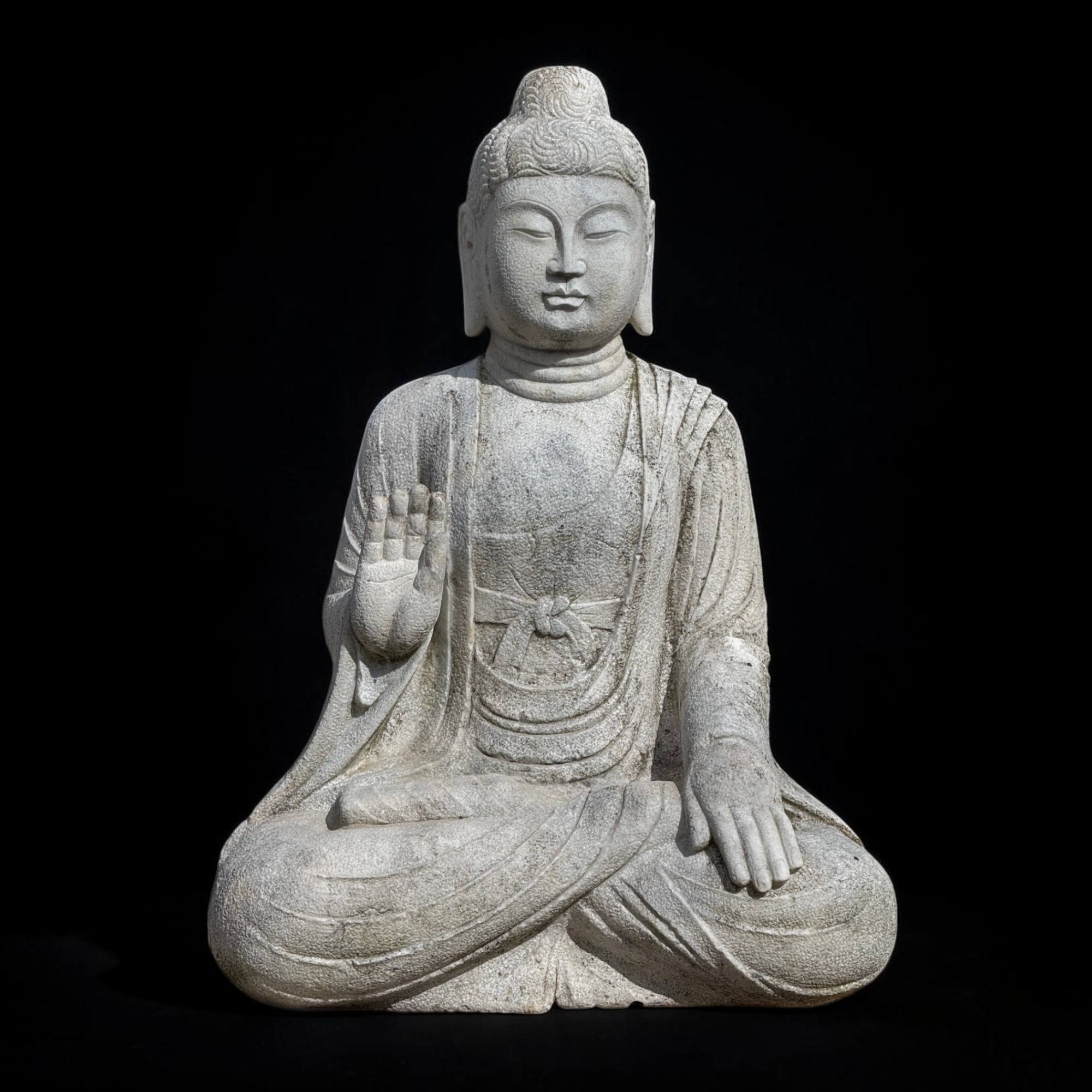 Große Garten Buddha Statue Marmorstein Schutzgeste 113cm Tibet-China