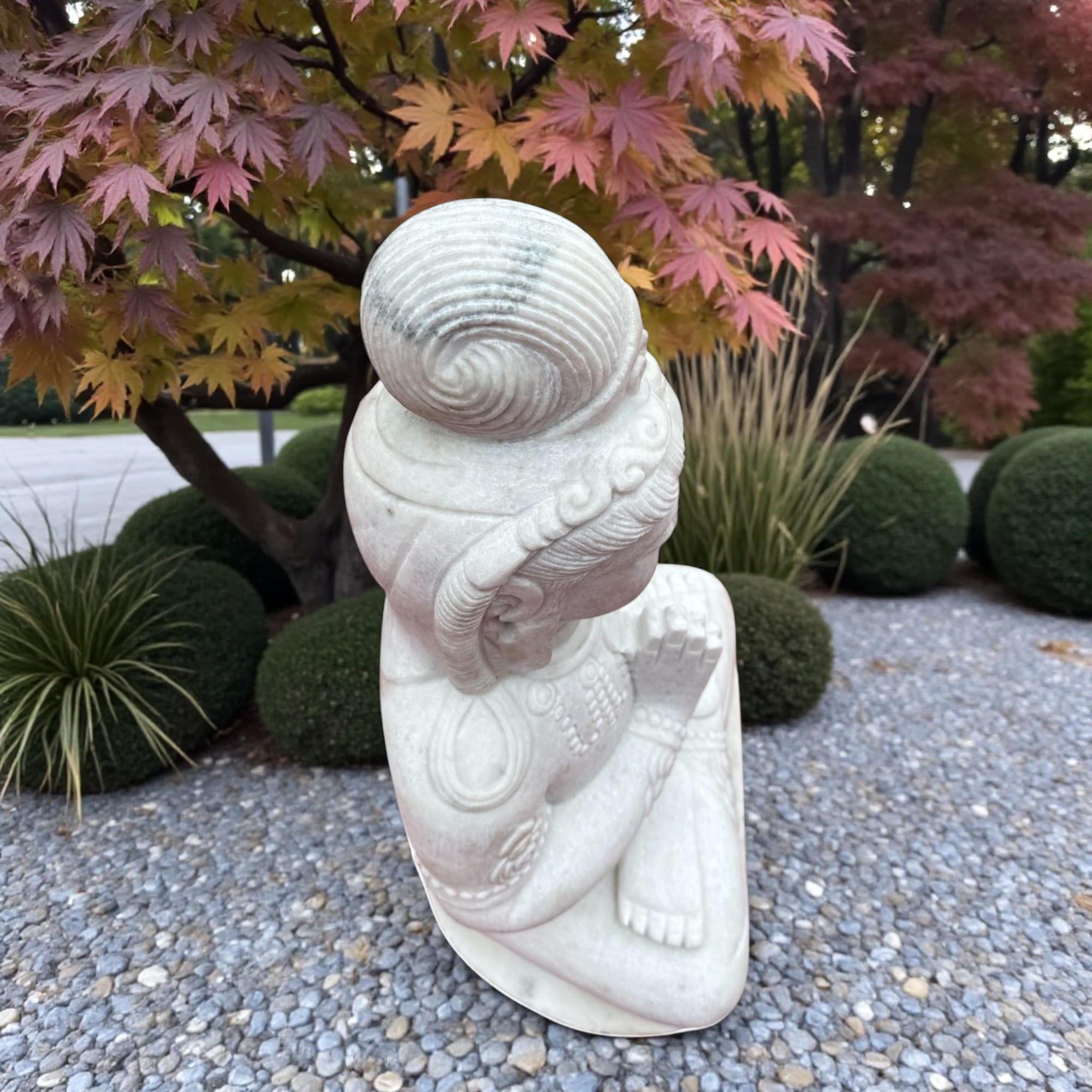 Guanyin Garten Buddha Skulptur Marmor Stein 65cm groß