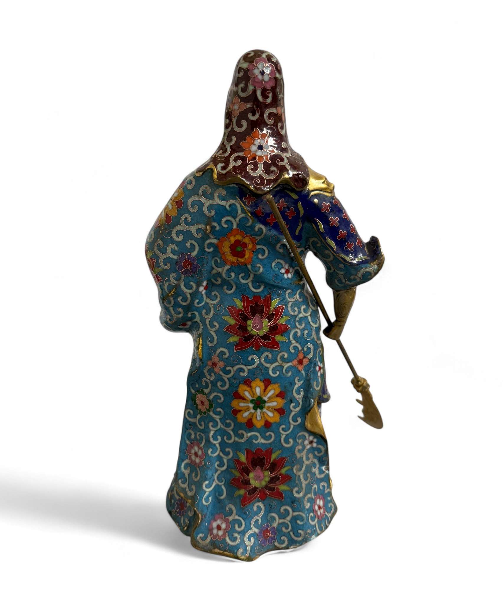 General Guan Yu China Bronze Krieger Figur Cloisonne Skulptur