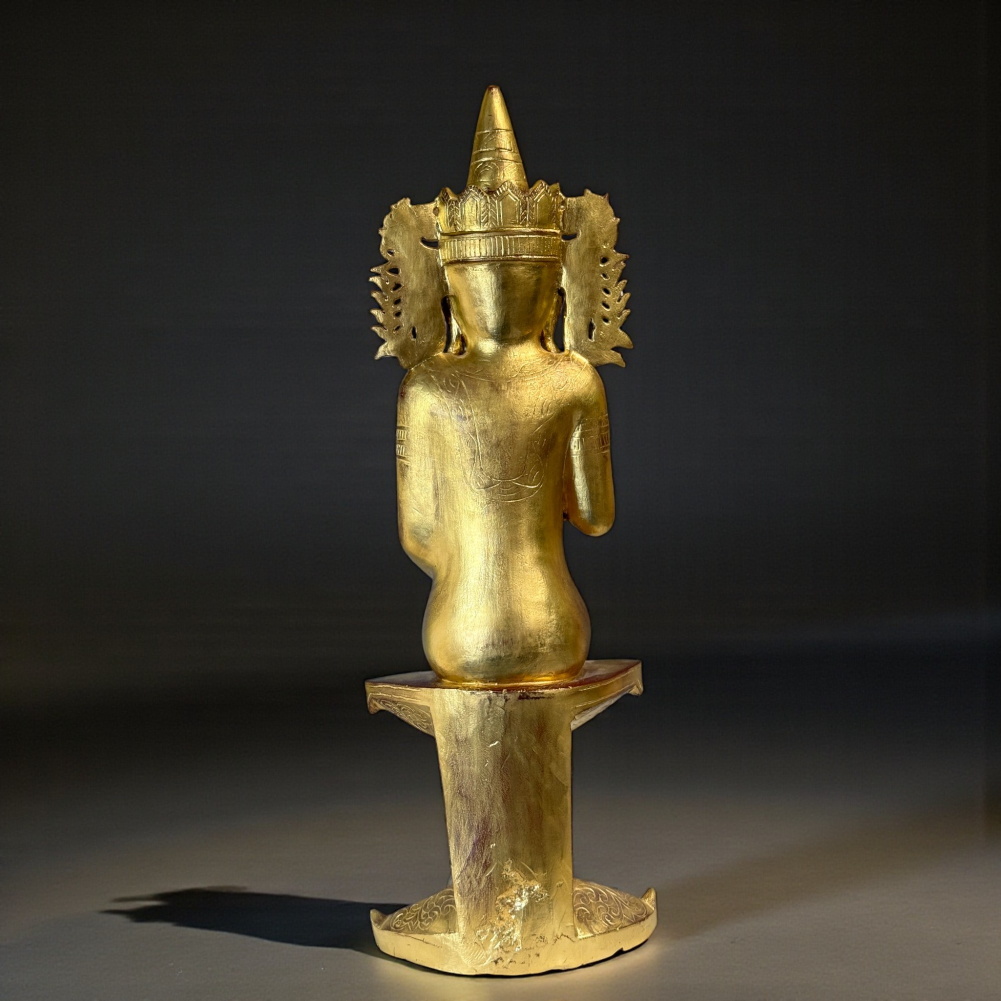 Burma Buddha Statue Alabaster Skulptur 89 cm groß