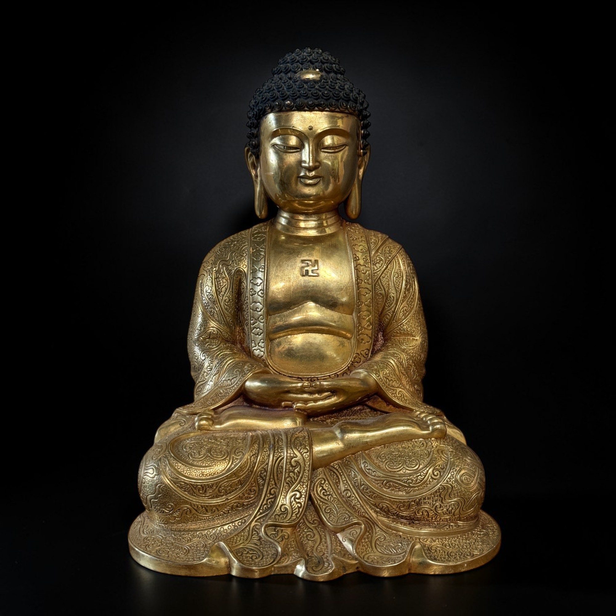 Bronze Buddha Figur - Meditations Geste - 27 cm