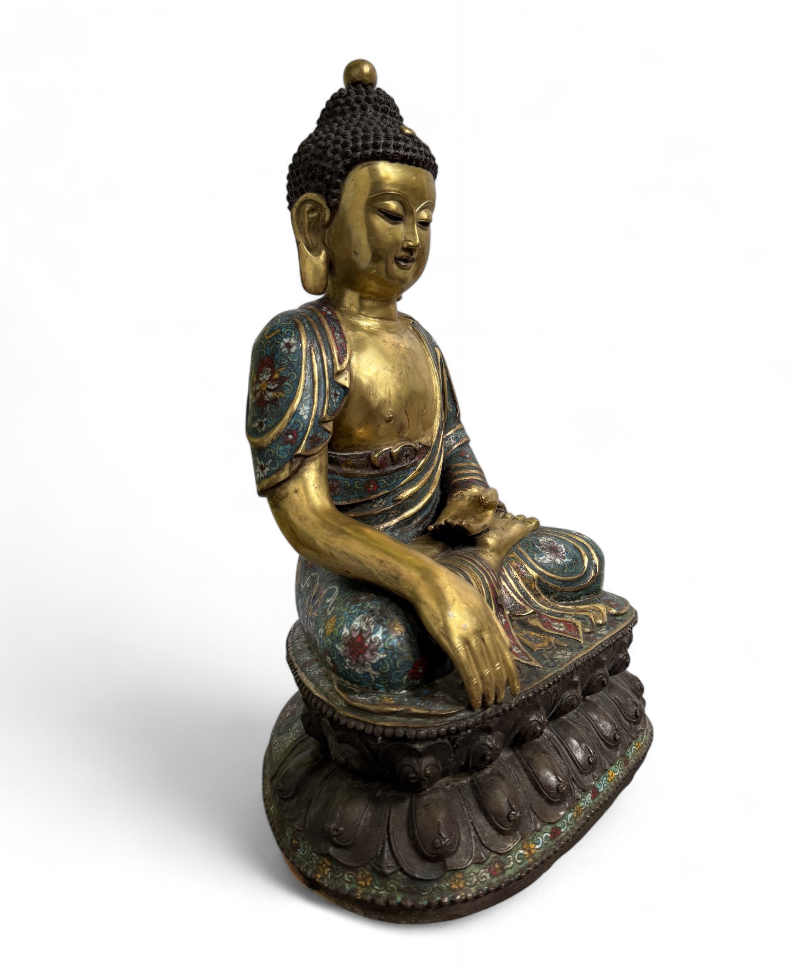 Buddha Figur Bronze Cloisonne Skulptur 50 cm groß