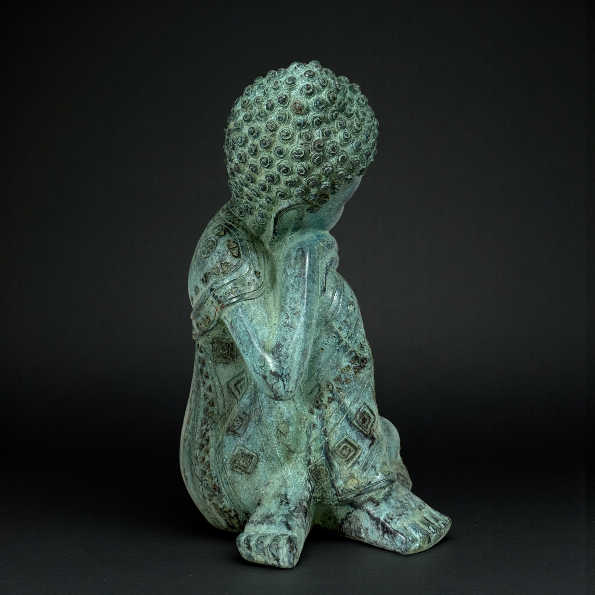 Ruhende Bronze Buddha Figur - Relax - Skulptur aus Tibet/China