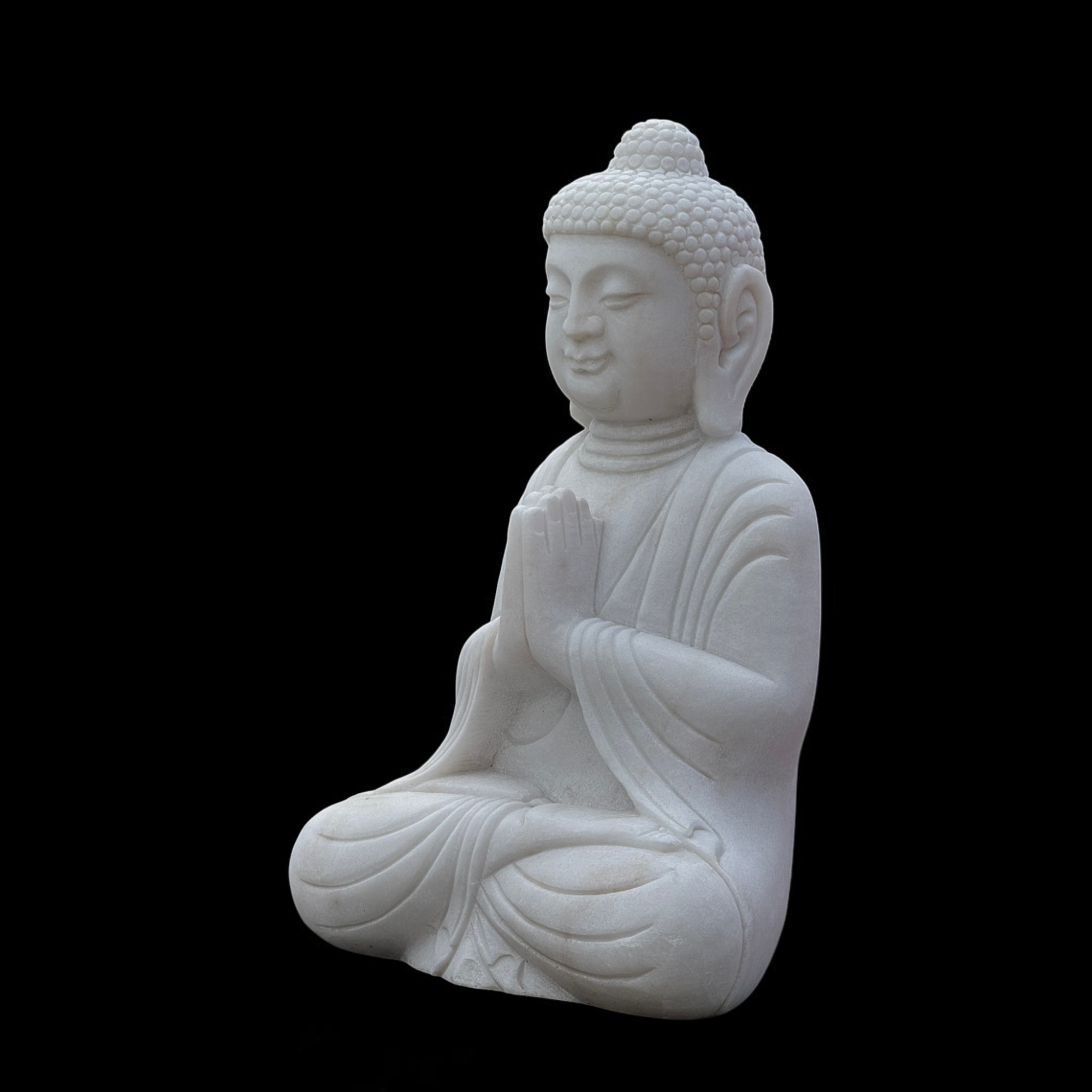 Garten Buddha Statue Marmor Stein Anjali Mudra