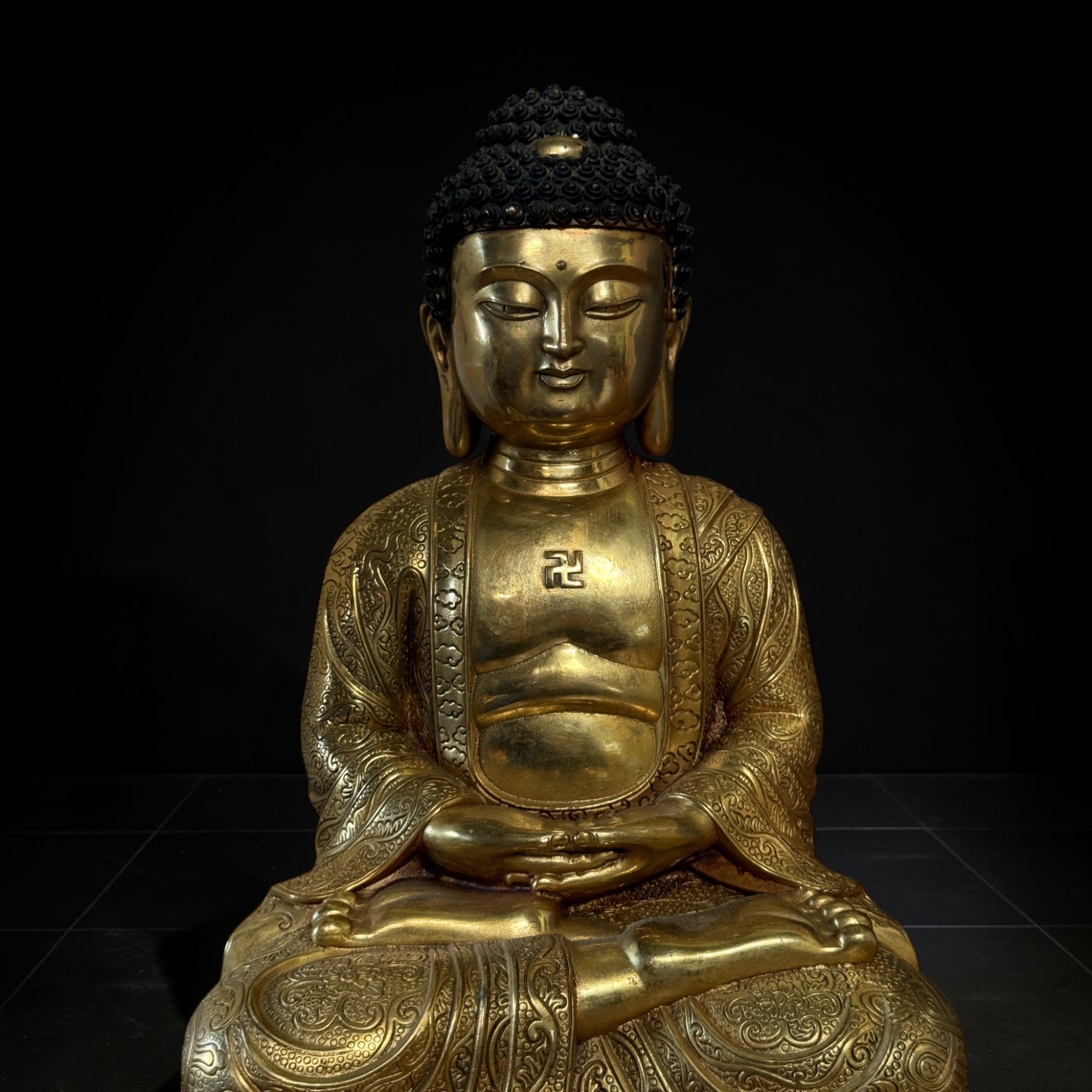 Bronze Buddha Figur - Meditations Geste - 27 cm