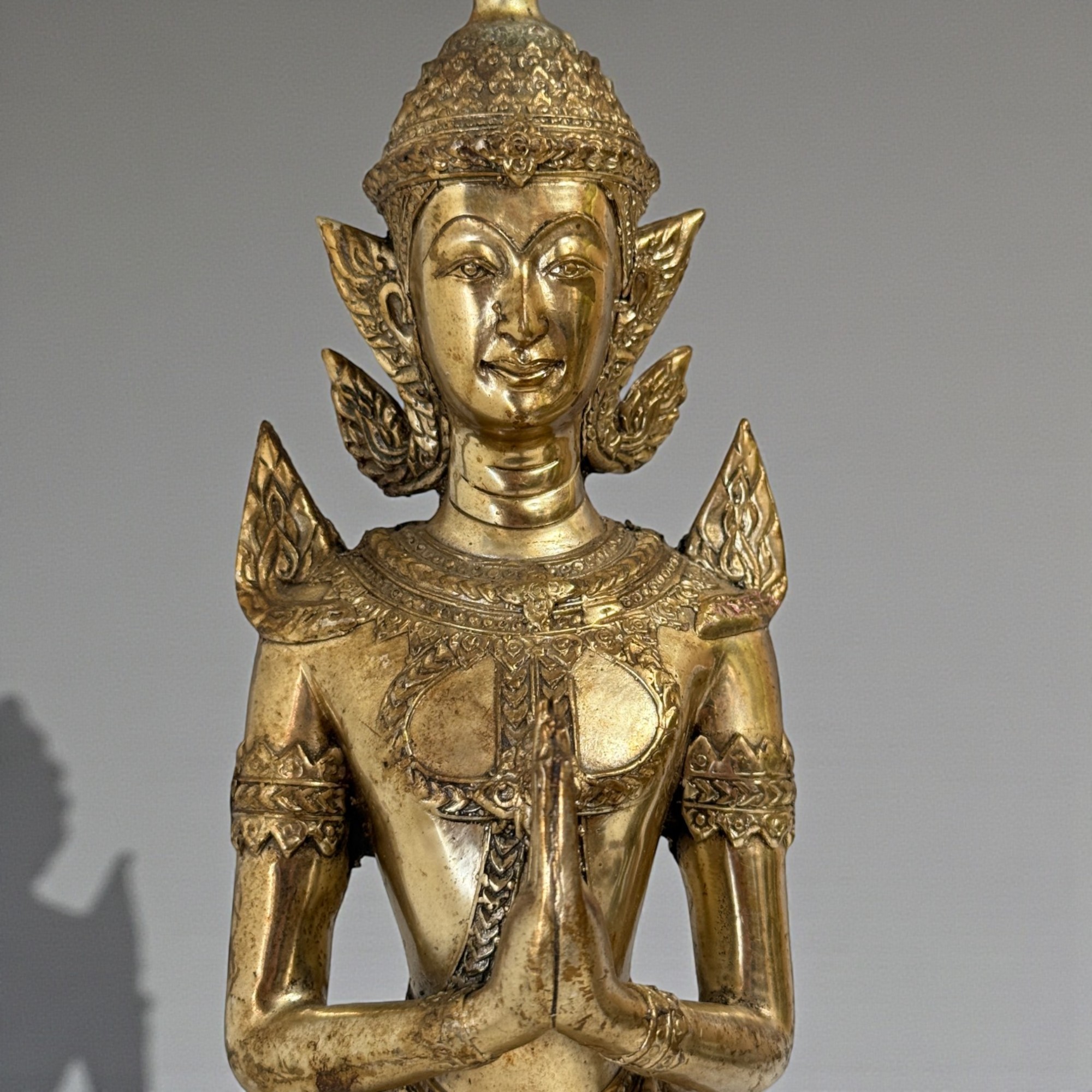 Kinnari Figur Bronze Messing Thailand asiatisches Sammlerstück 39,5 cm