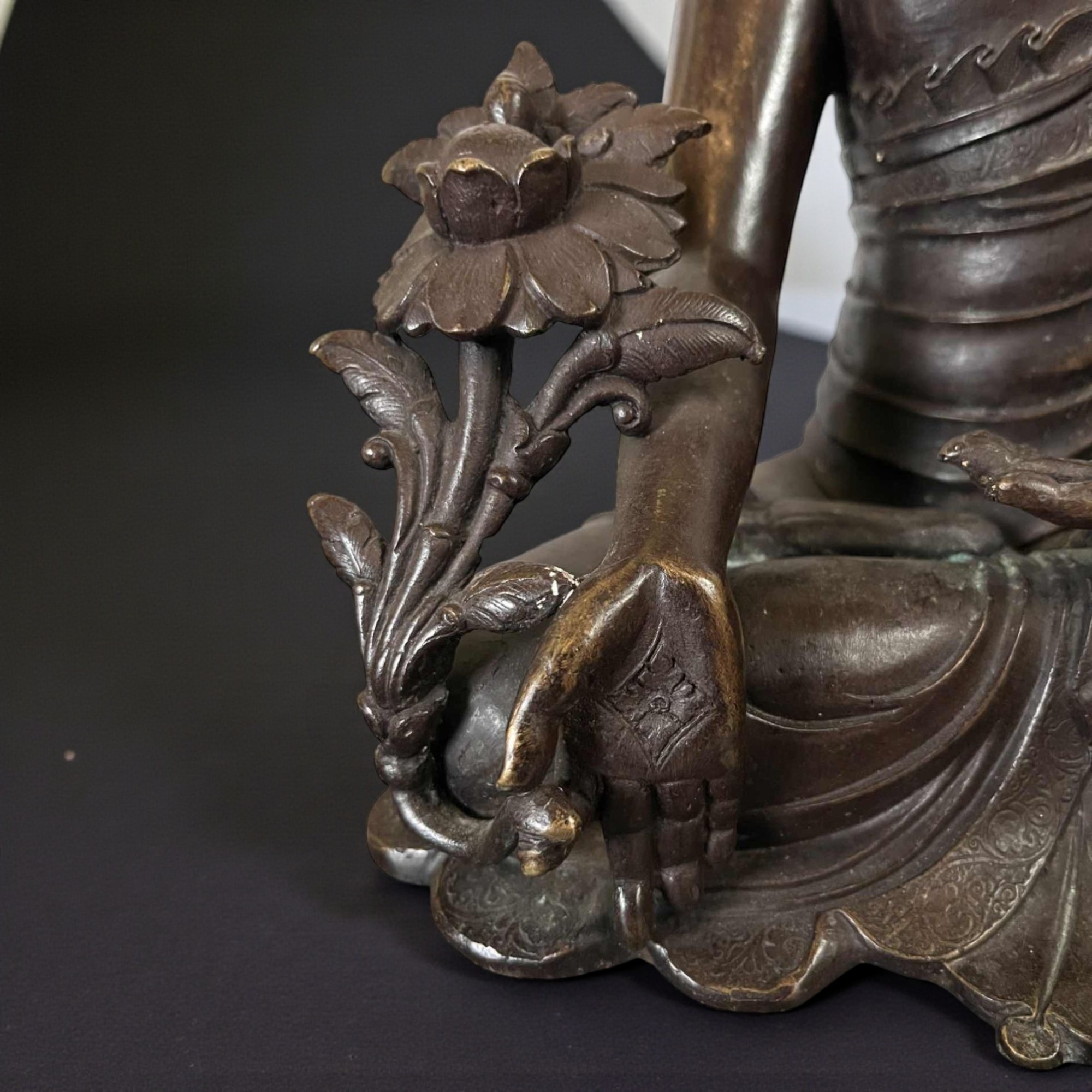 Medizin Buddha Figur Bronze Nepal Skulptur 36 cm groß