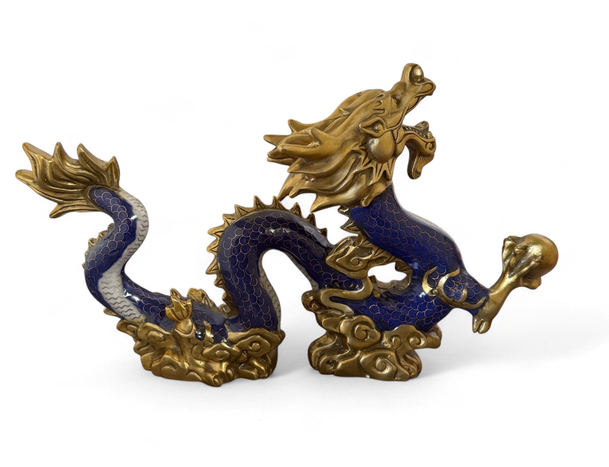 China Drachen Skulptur Bronze Figur Cloisonne 42 cm