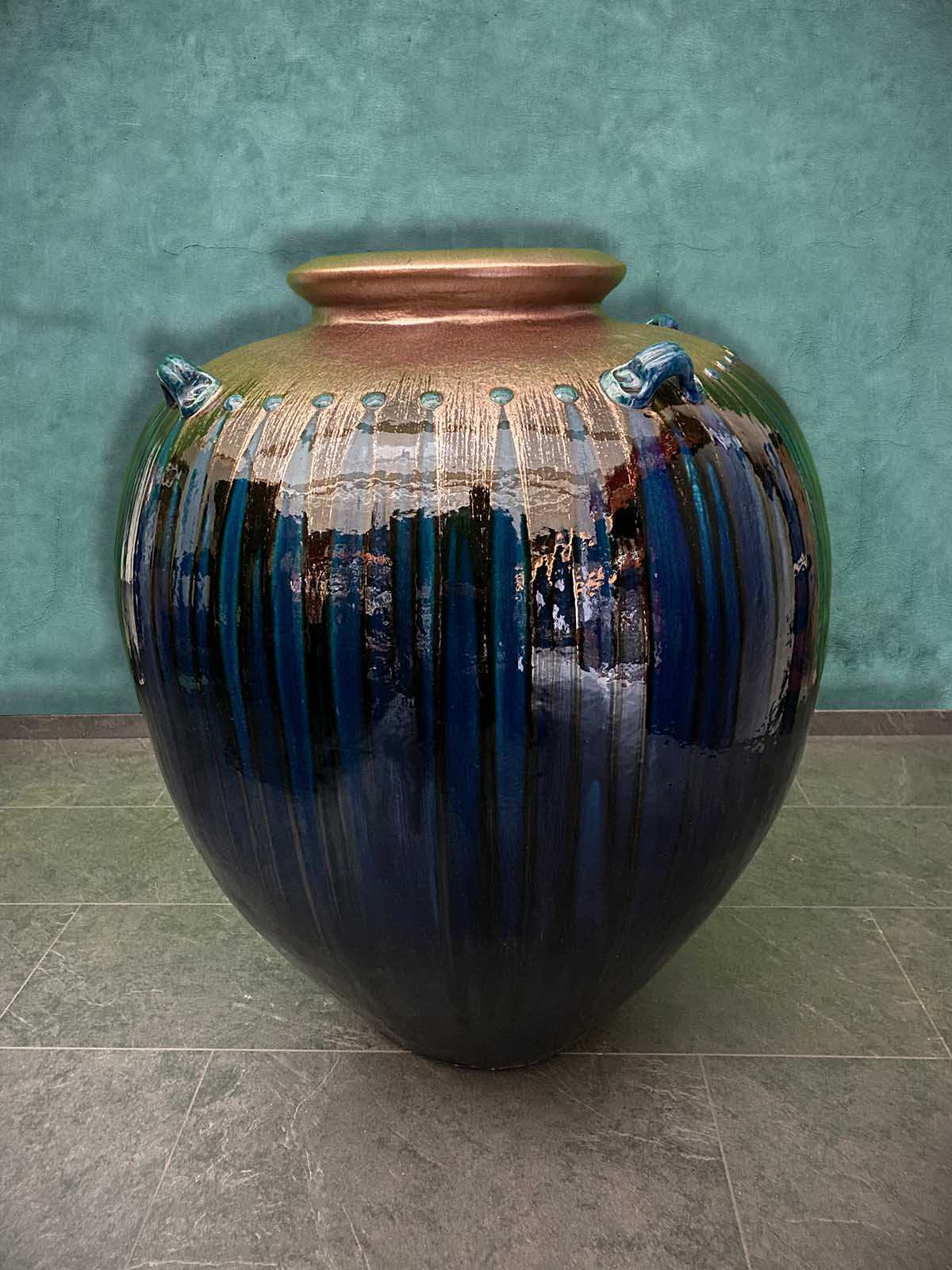 Große Bodenvase - glassierter Ton - Burma