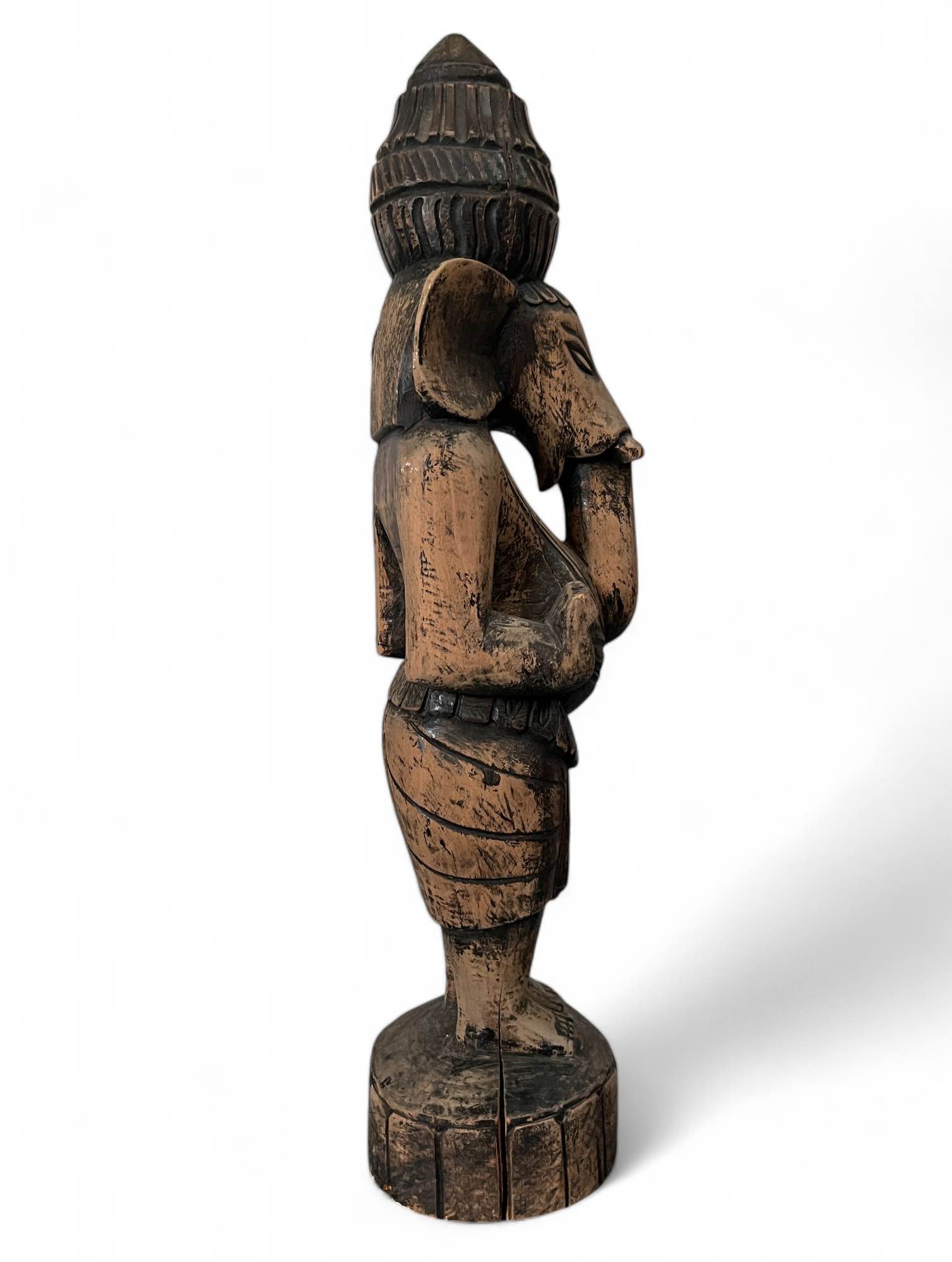 Ganesha Figur Holz Skulptur aus Indien 50 cm groß