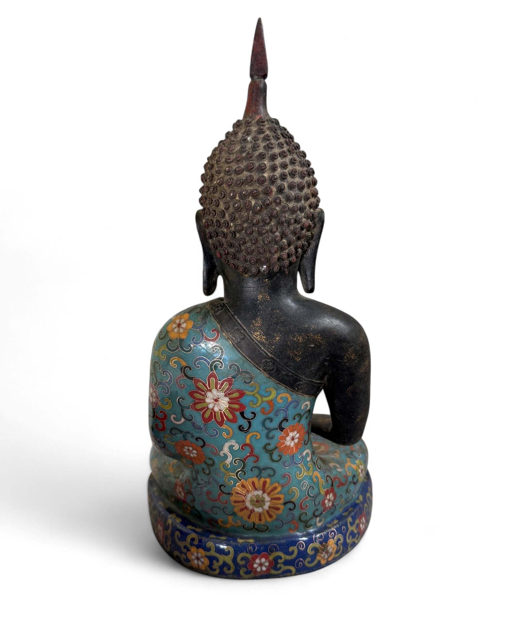 Buddha Figur Bronze China Cloisonne Skulptur 40 cm groß