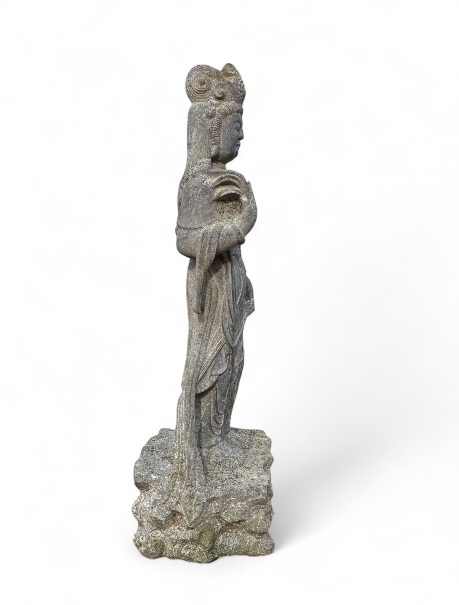 Guanyin Garten Buddha Skulptur Natur Stein 73 cm groß