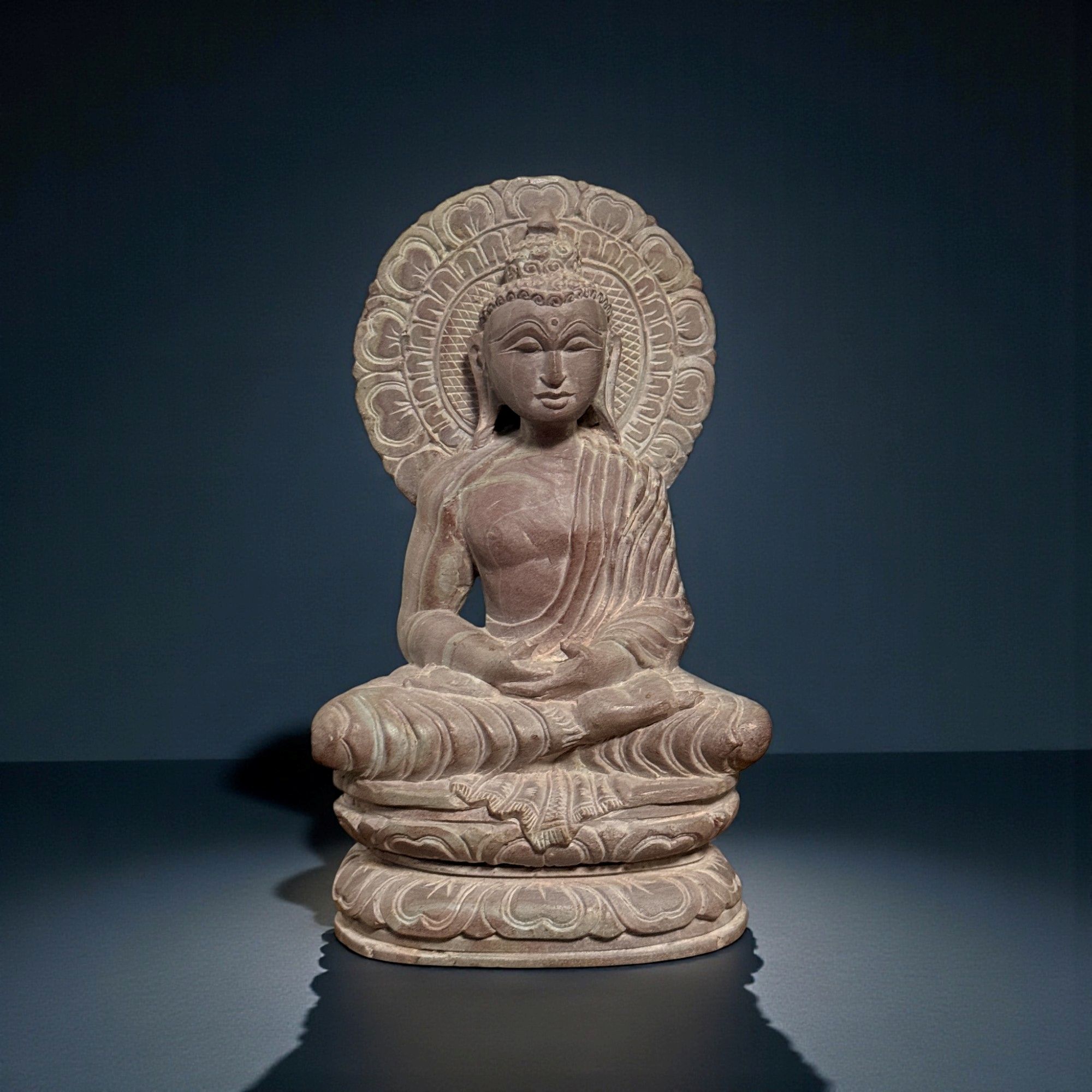 Buddha Figur Marmorstein Nepal - feine handarbeit