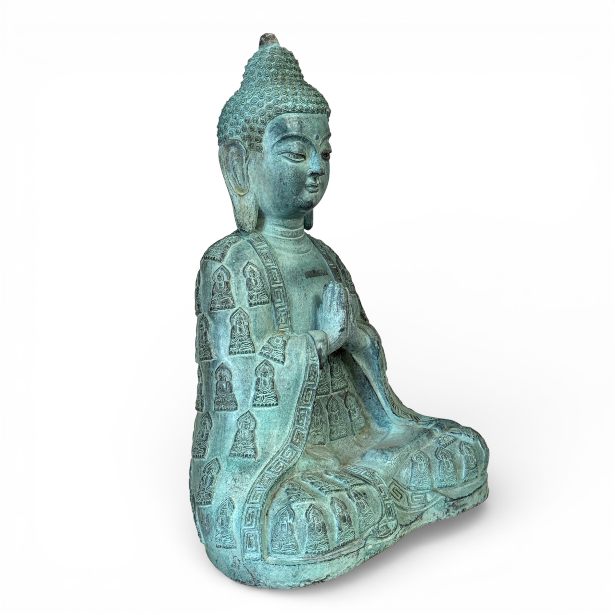 Bronze Buddha Skulptur in betender Handhaltung