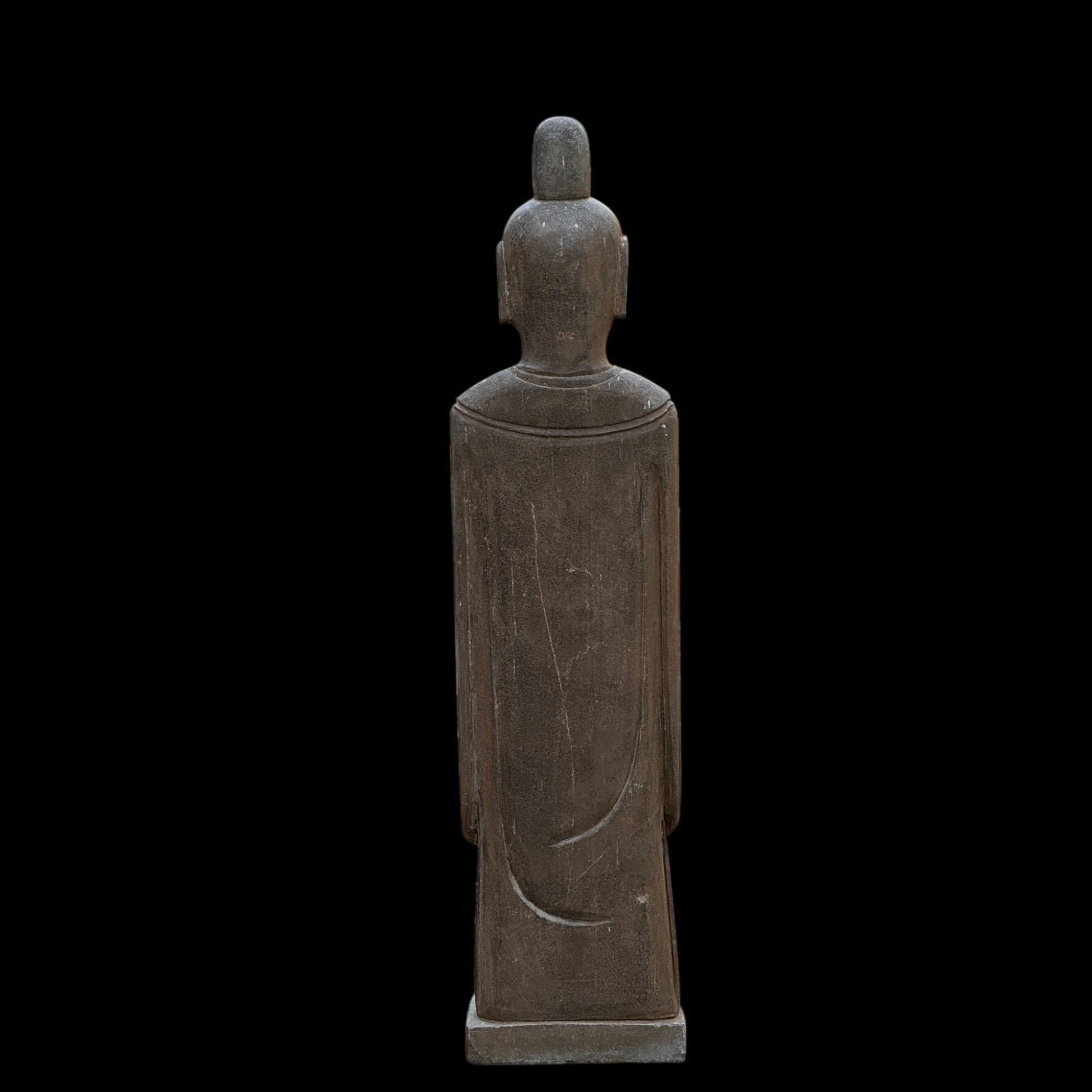 Chinesischer Gelehrter mit Bambusflöte Naturstein Garten Statue 121cm