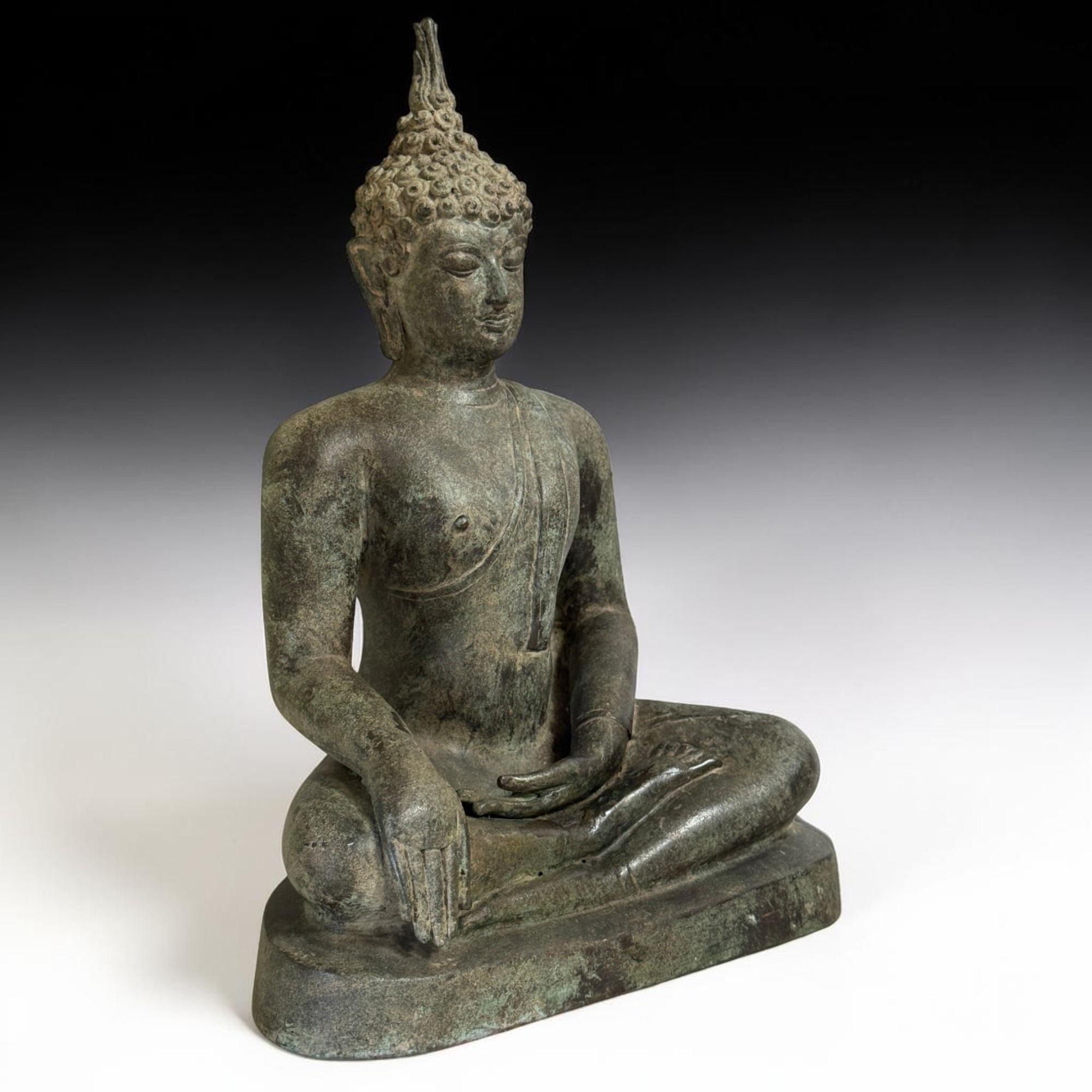 Buddha Thailand Bronze Statue Ayutthaya 35 cm Skulptur Figur