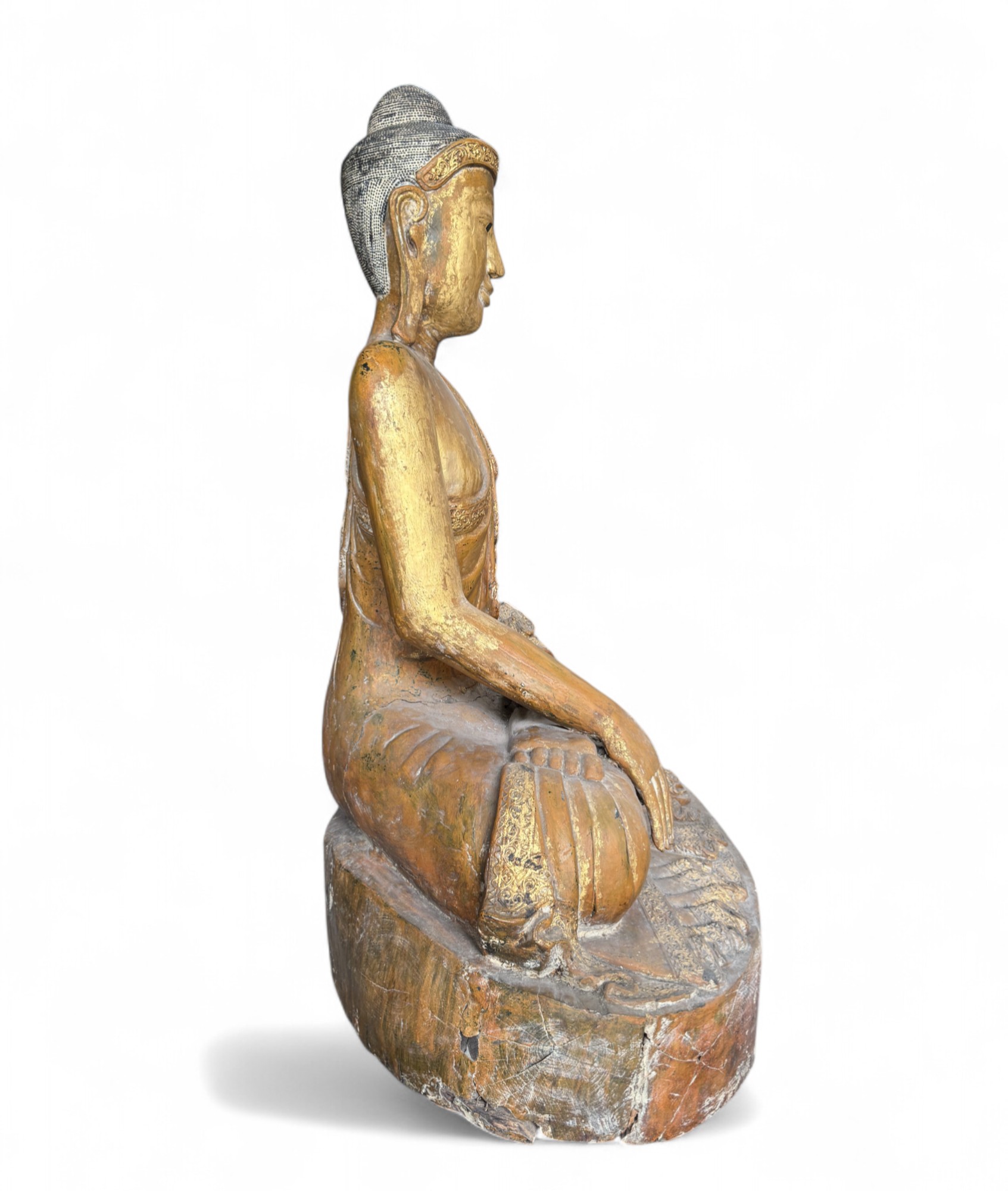 Alte Mandalay Buddha Statue Teakholz Burma Skulptur