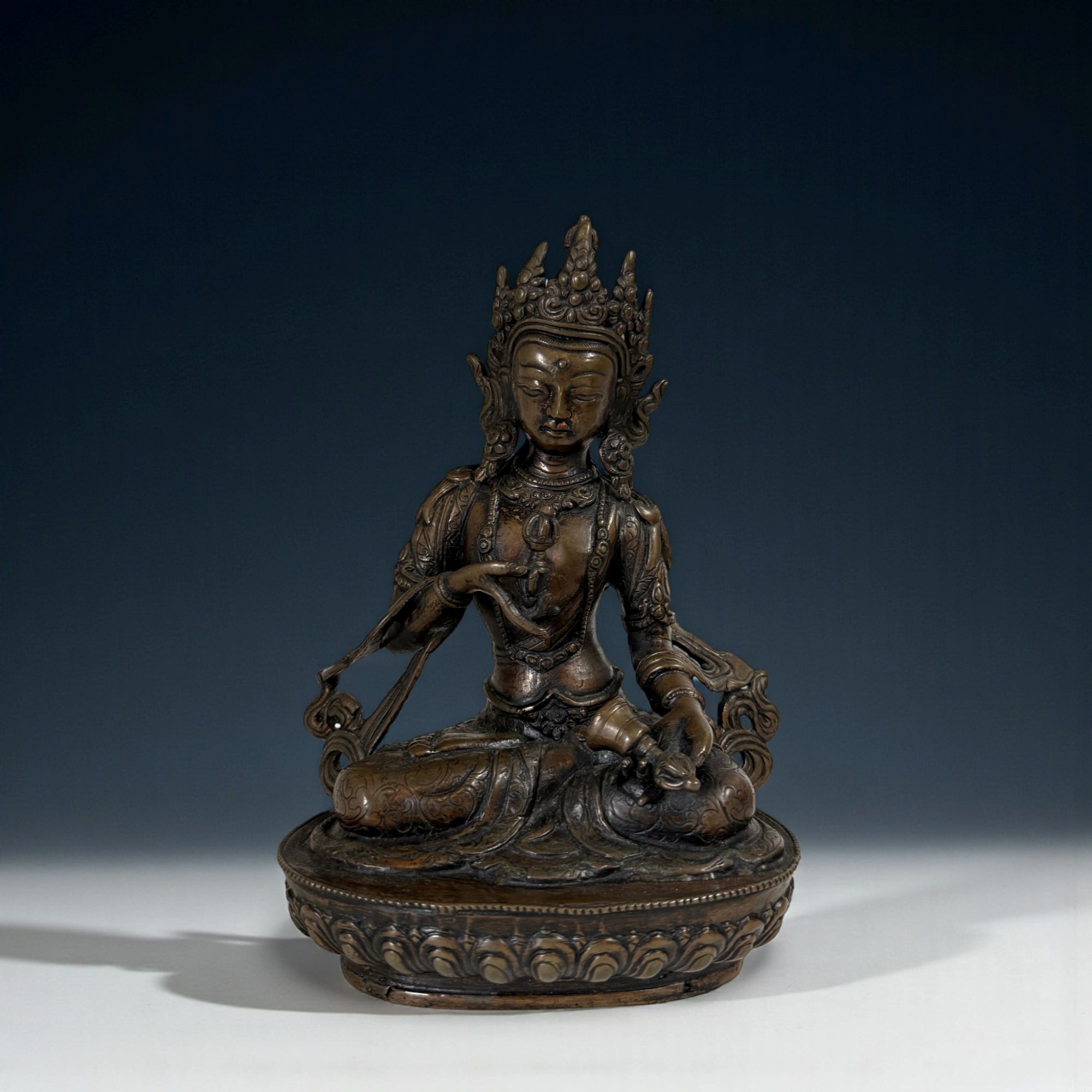 Vajrasattva Bronze Figur - Nepal - 20 cm - Sammlerstück