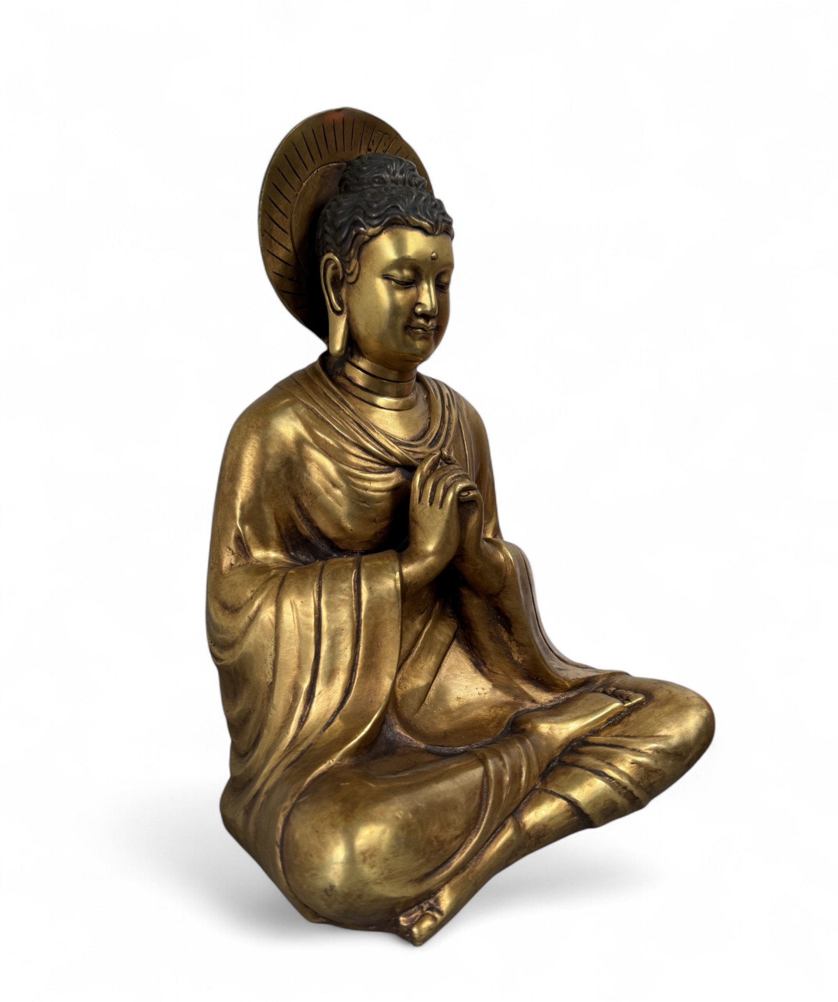 Buddha Figur aus Bronze - höchste Erleuchtung Mudra - 32,5 cm