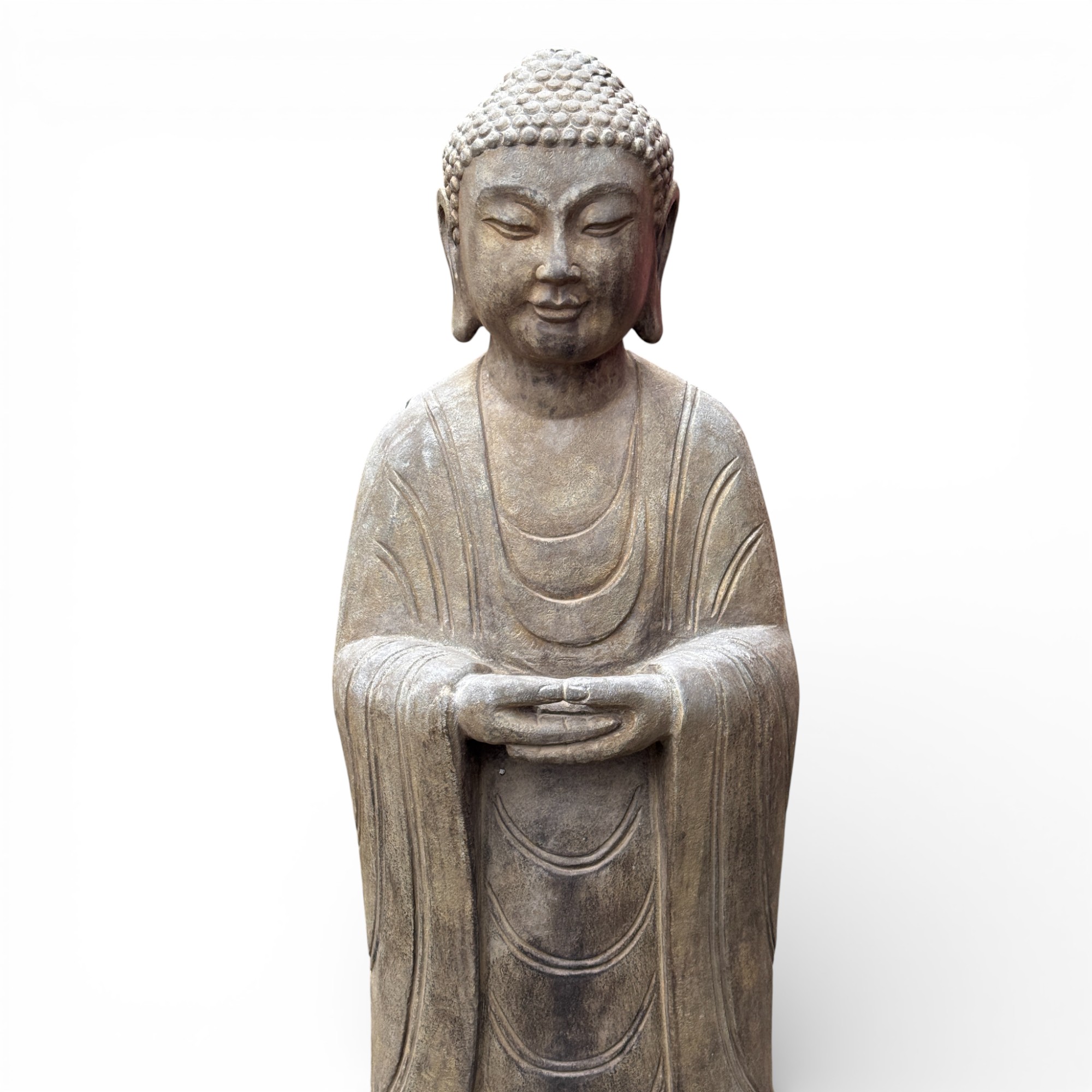 Meditierender Garten Buddha aus Naturstein - 121 cm groß - Amitabha
