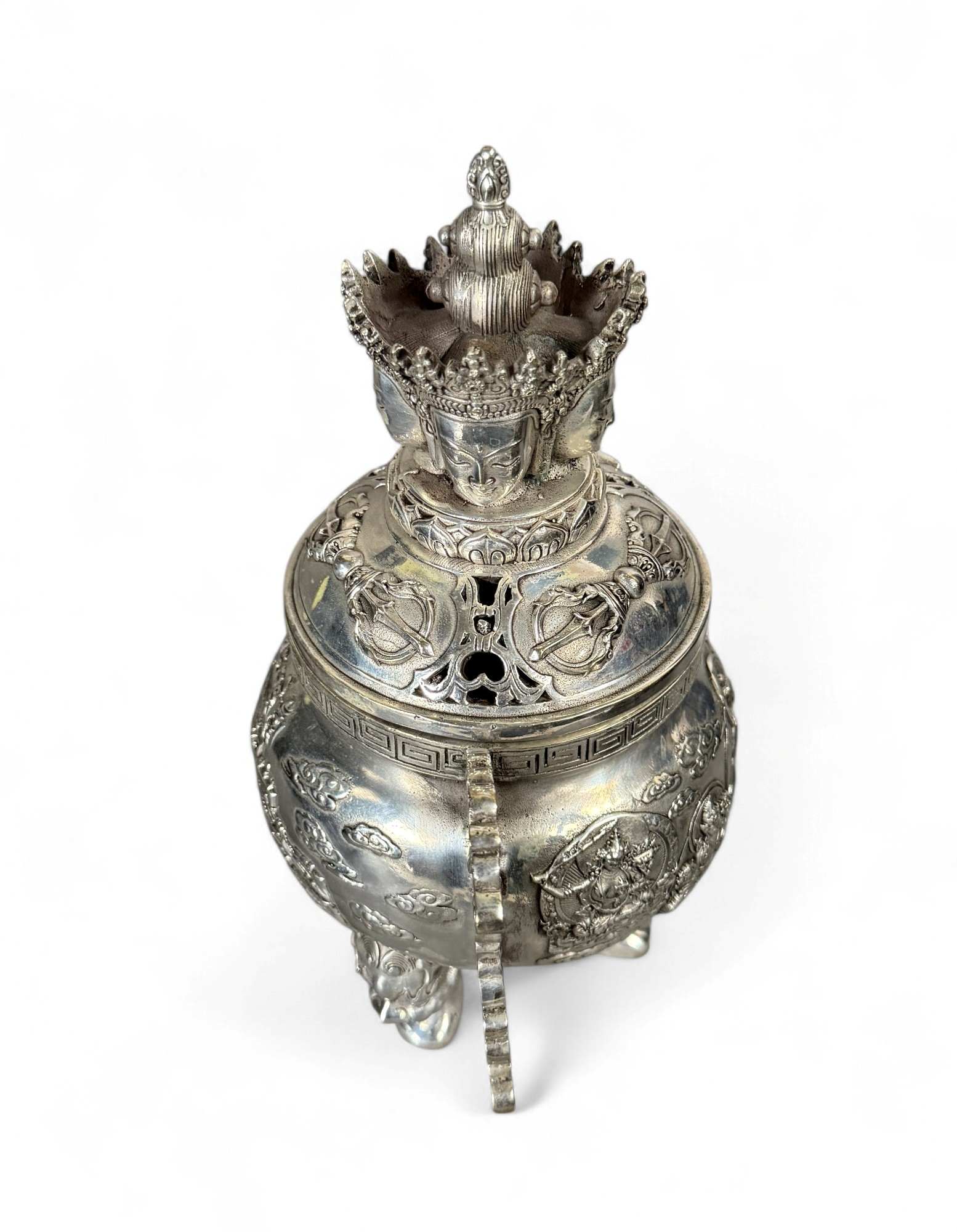 Bronze Räuchergefäß mit Buddha – spirituelle Dekoration