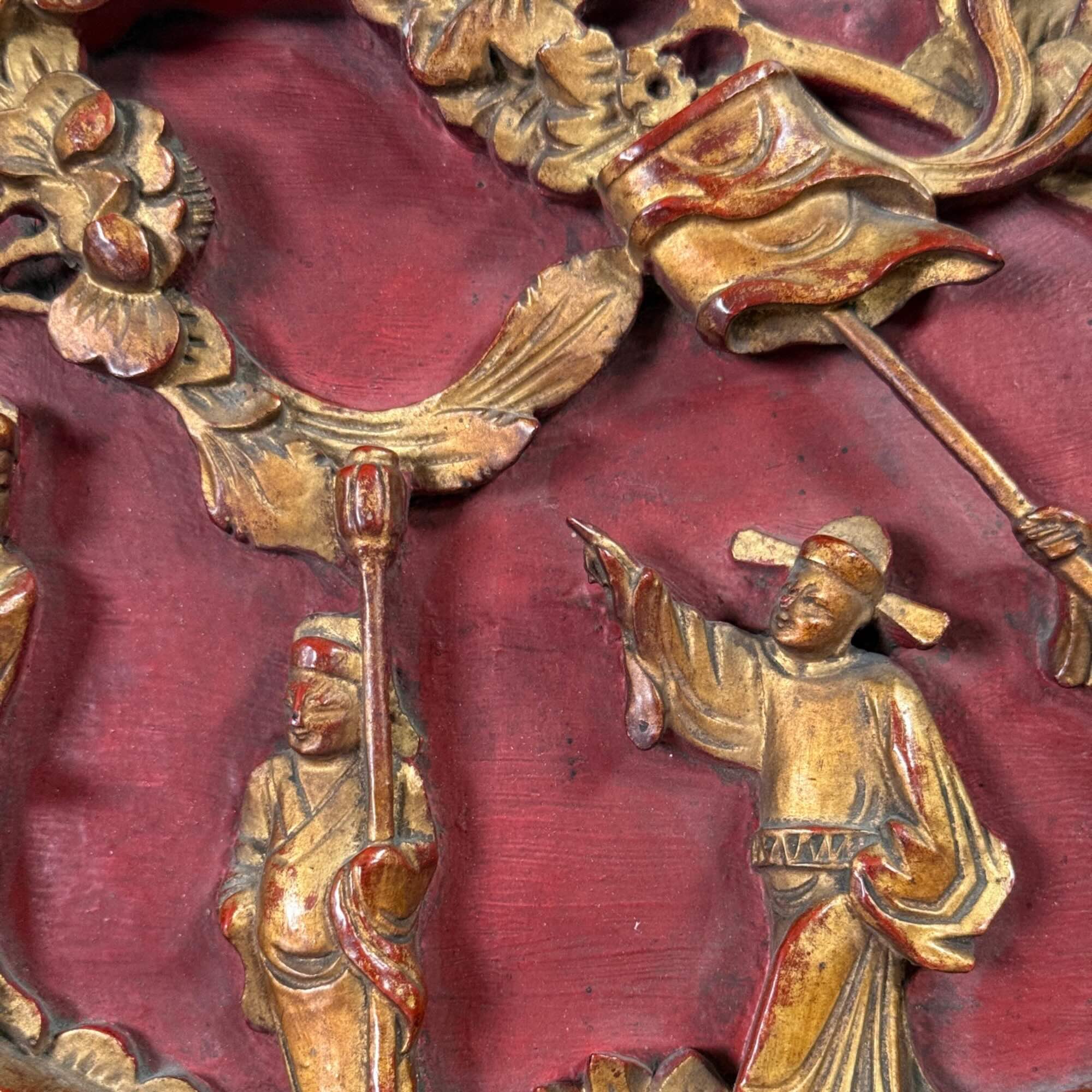 Chinesische Schnitzerei - Holz Relief aus Sammlernachlass