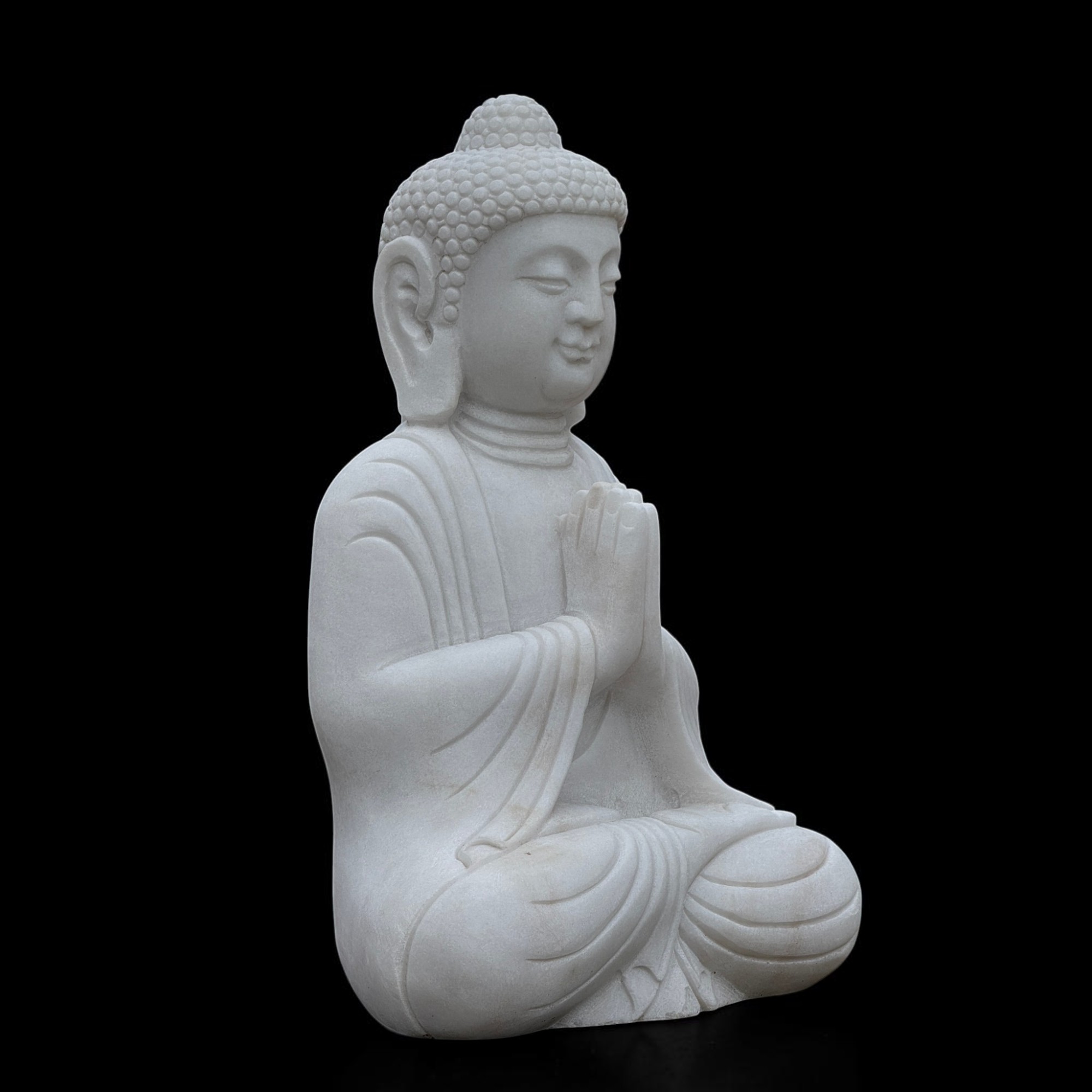 Garten Buddha Statue Marmor Stein Anjali Mudra