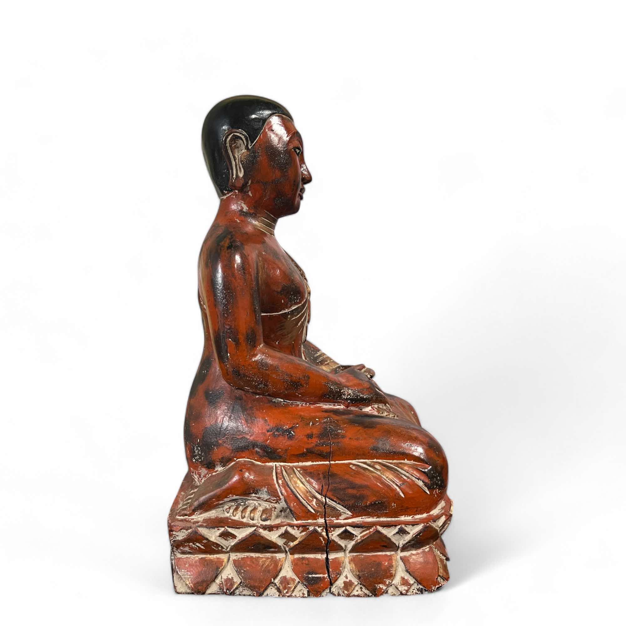 Mandalay Mönch Holz Skulptur aus Sammlungsauflösung