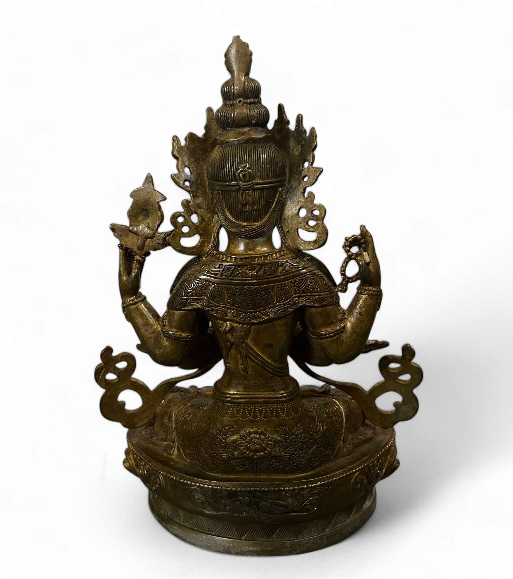 Buddha Figur Bronze Chenrezig Avalokiteshvara - 29 cm groß