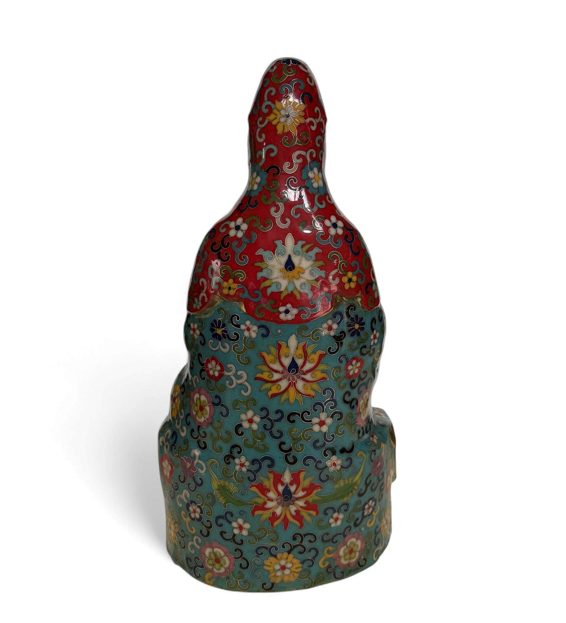 Guanyin Bodhisattva Figur China – Bronze Cloisonné Kunst