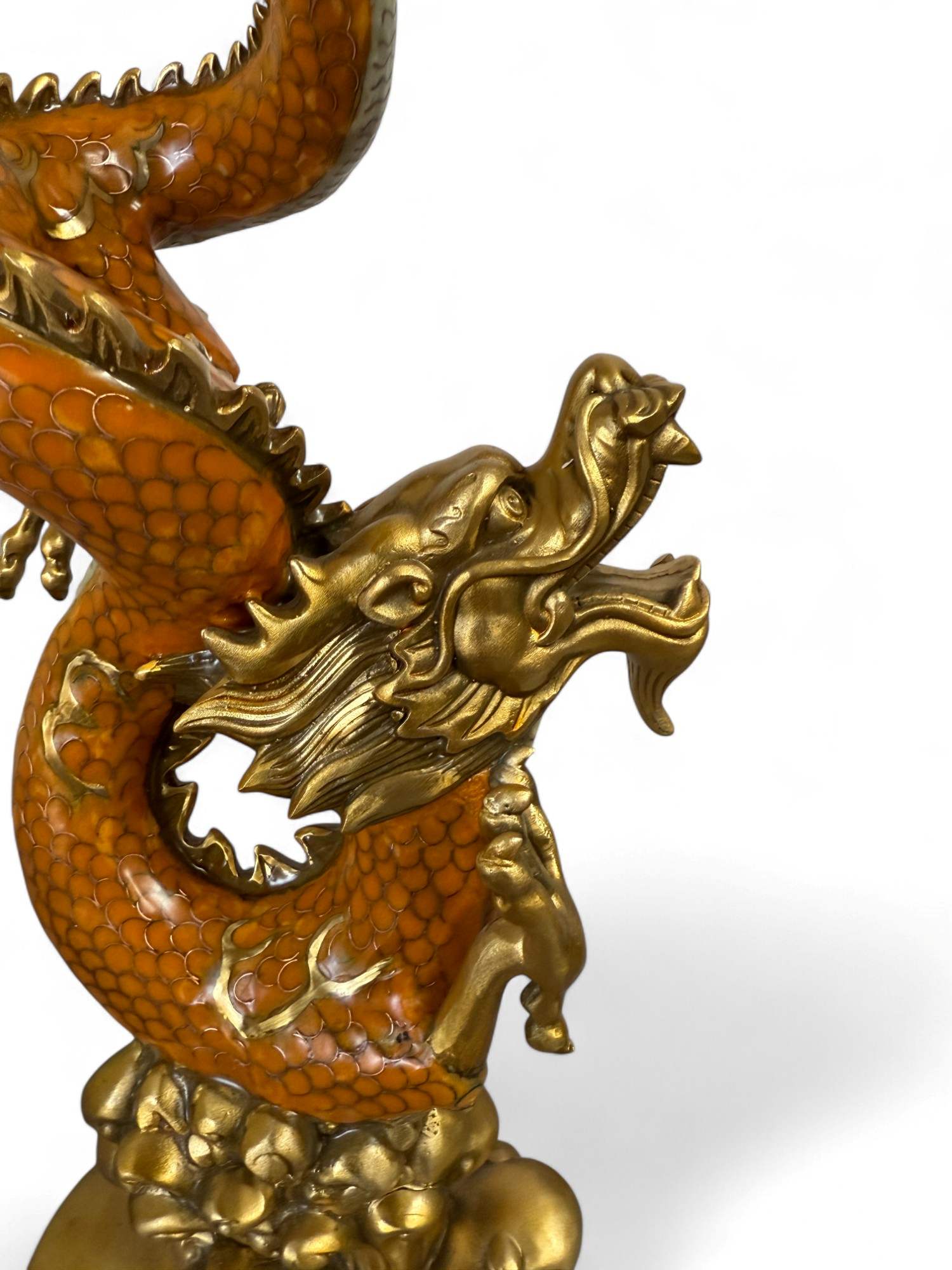China Drachen Skulptur Bronze Figur Cloisonne 40 cm