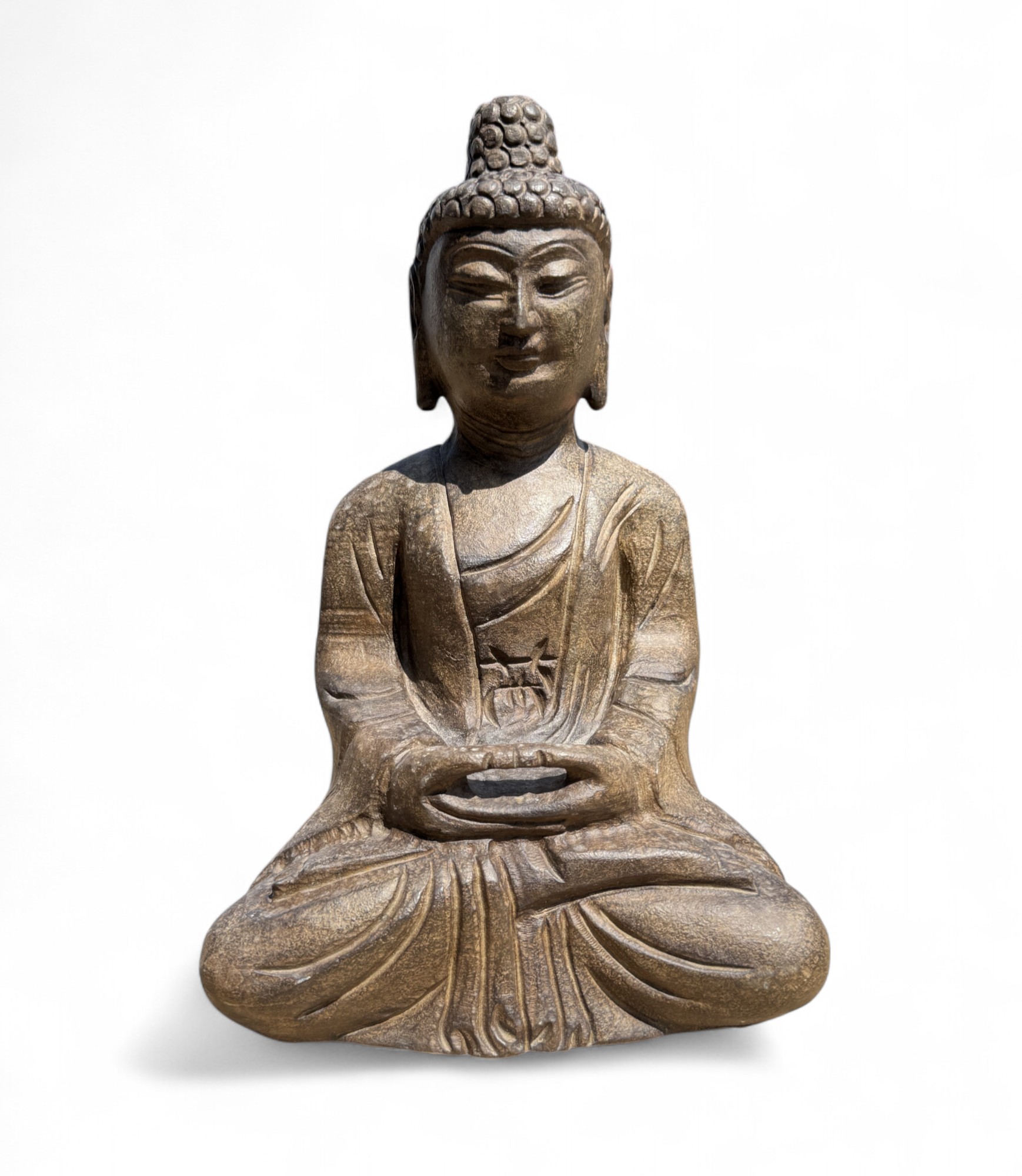 Garten Buddha Statue Naturstein Figur Meditation Geste