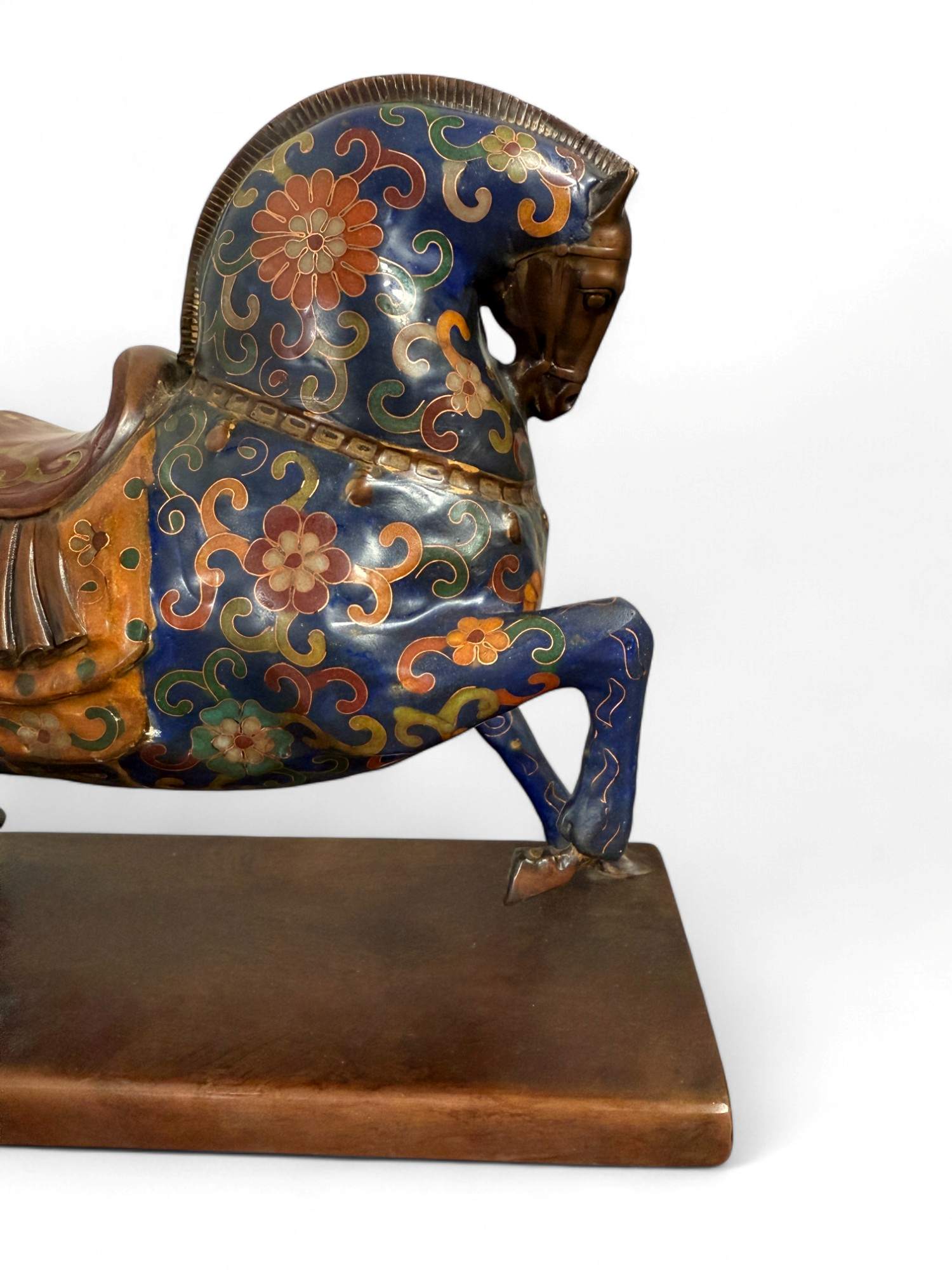 Pferde Skulptur Bronze Cloisonne Figur