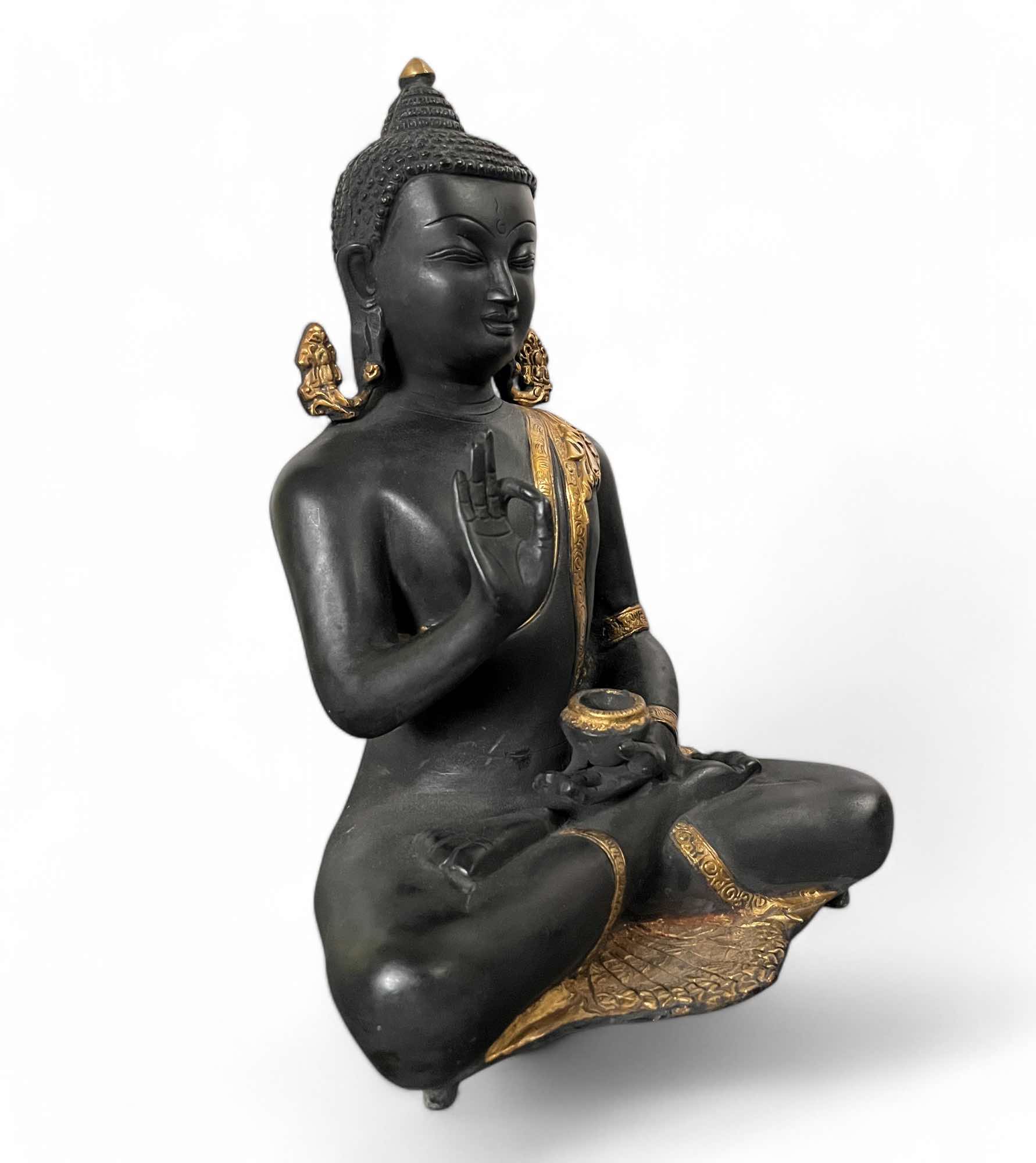 Buddha Bronze Figur mit lehrender Geste 33cm