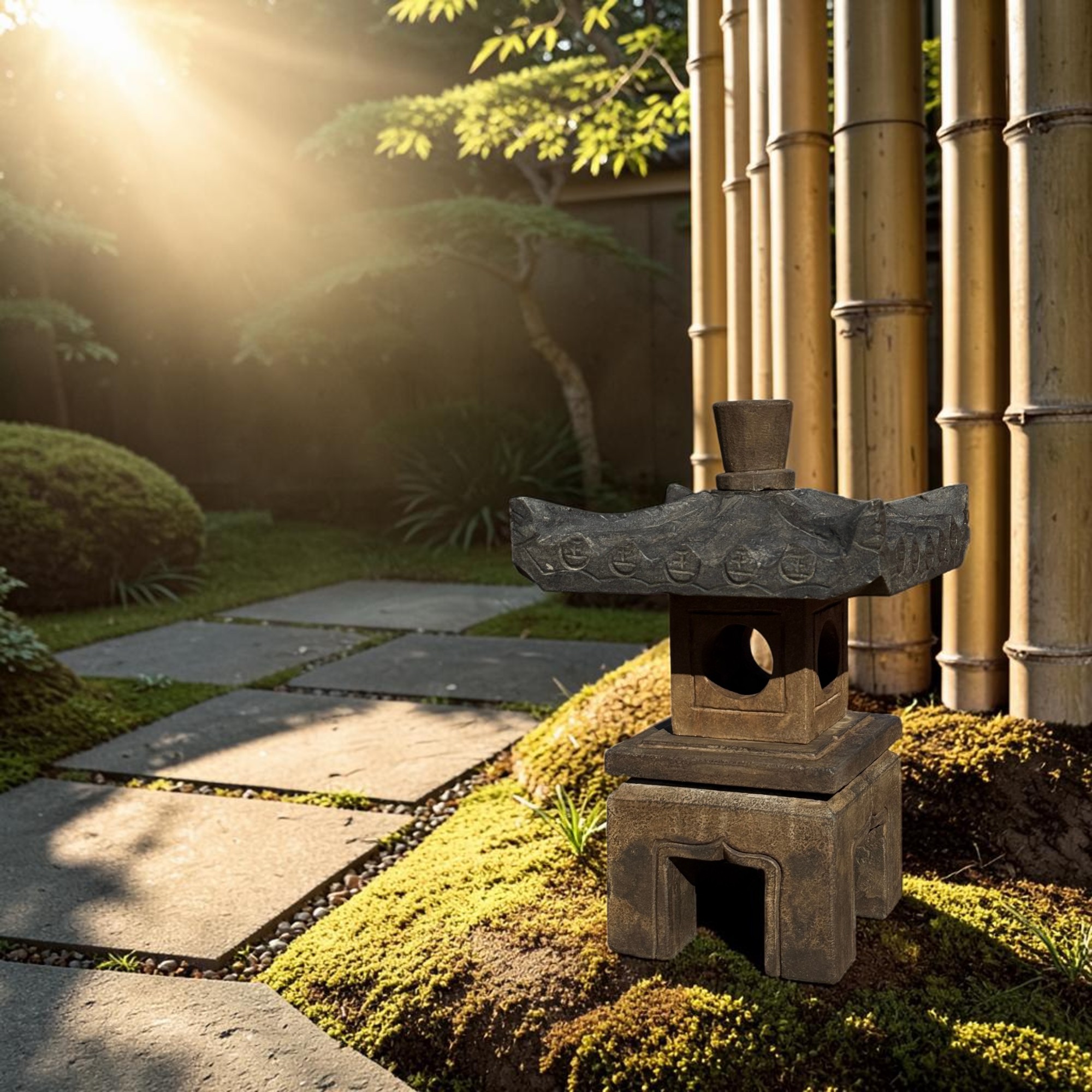 Geisterhaus, chinesische Steinlaterne, Ahnenhaus - Totenhaus Naturstein