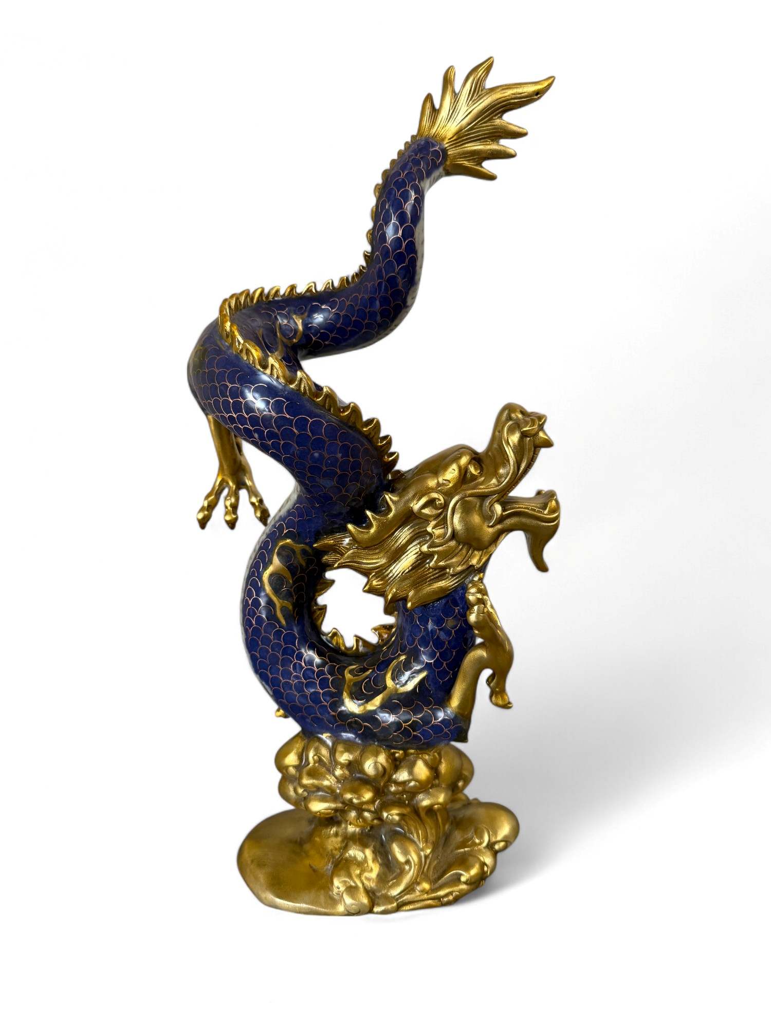 China Drachen Skulptur Bronze Figur Cloisonne 40 cm